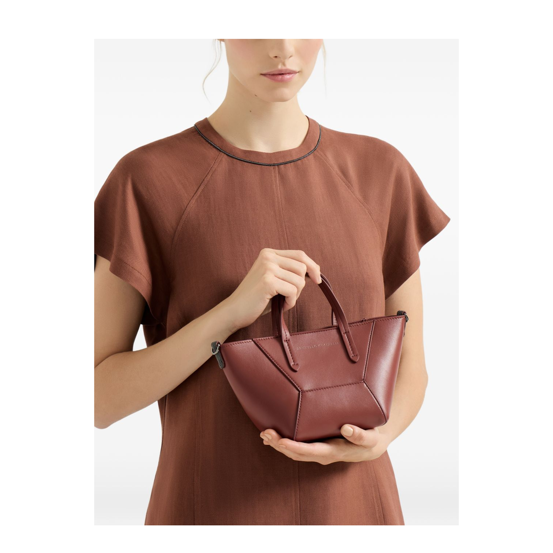 Women's Handbag Silk Nylon Brown - Image 2
