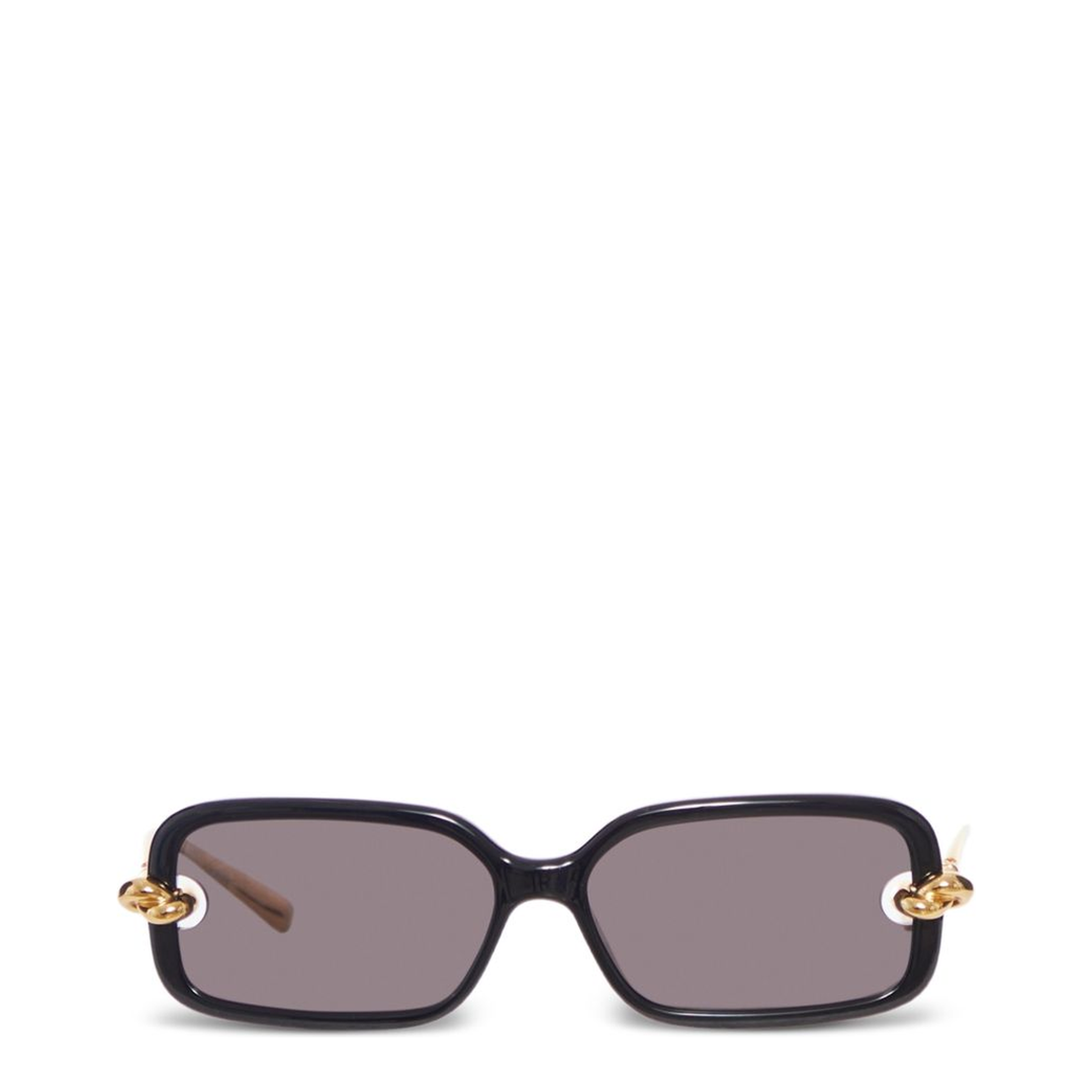 Knot Rectangular Sunglasses in Black/Grey - Image 1