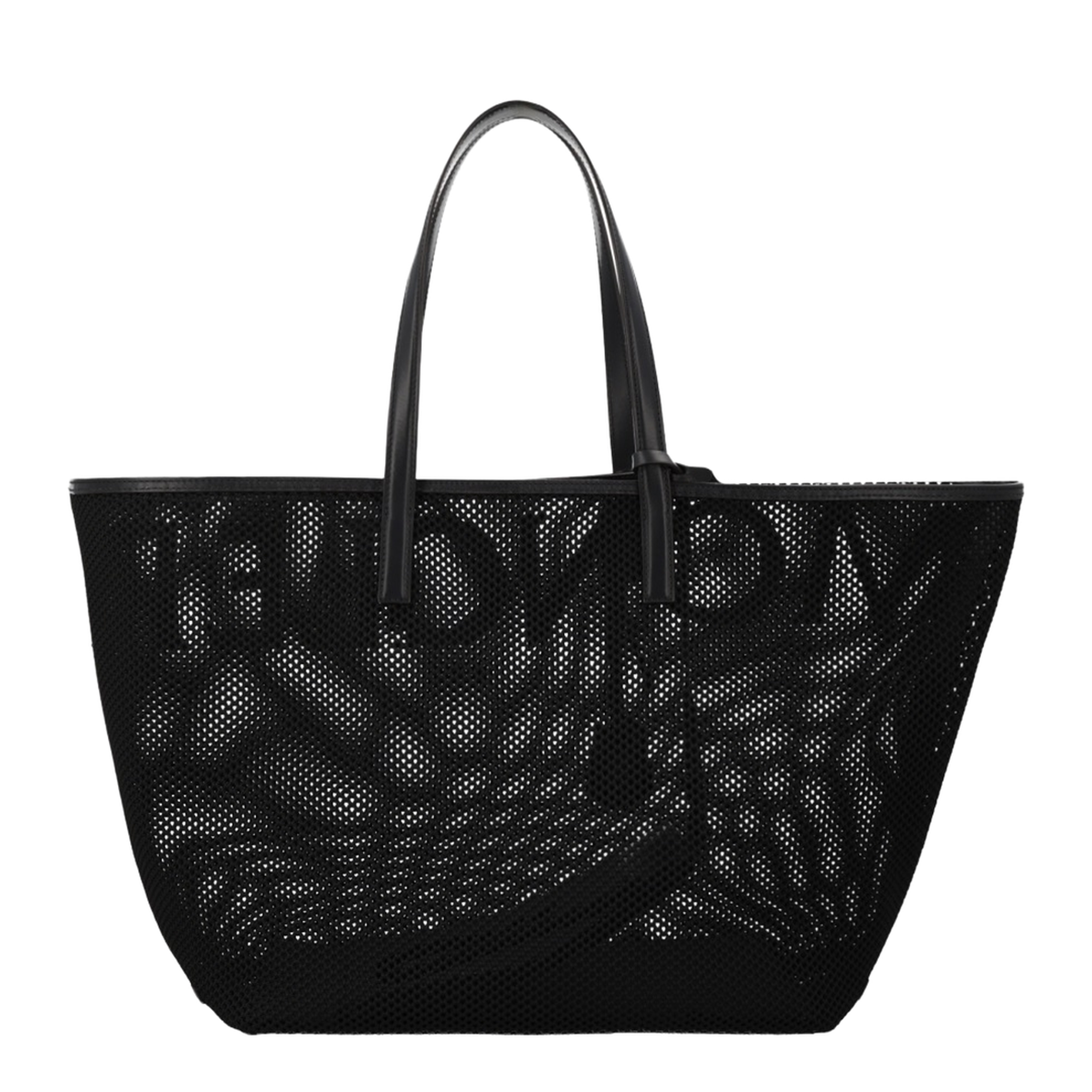 Very Mesh & Leather Tote Bag - Black - Image 3