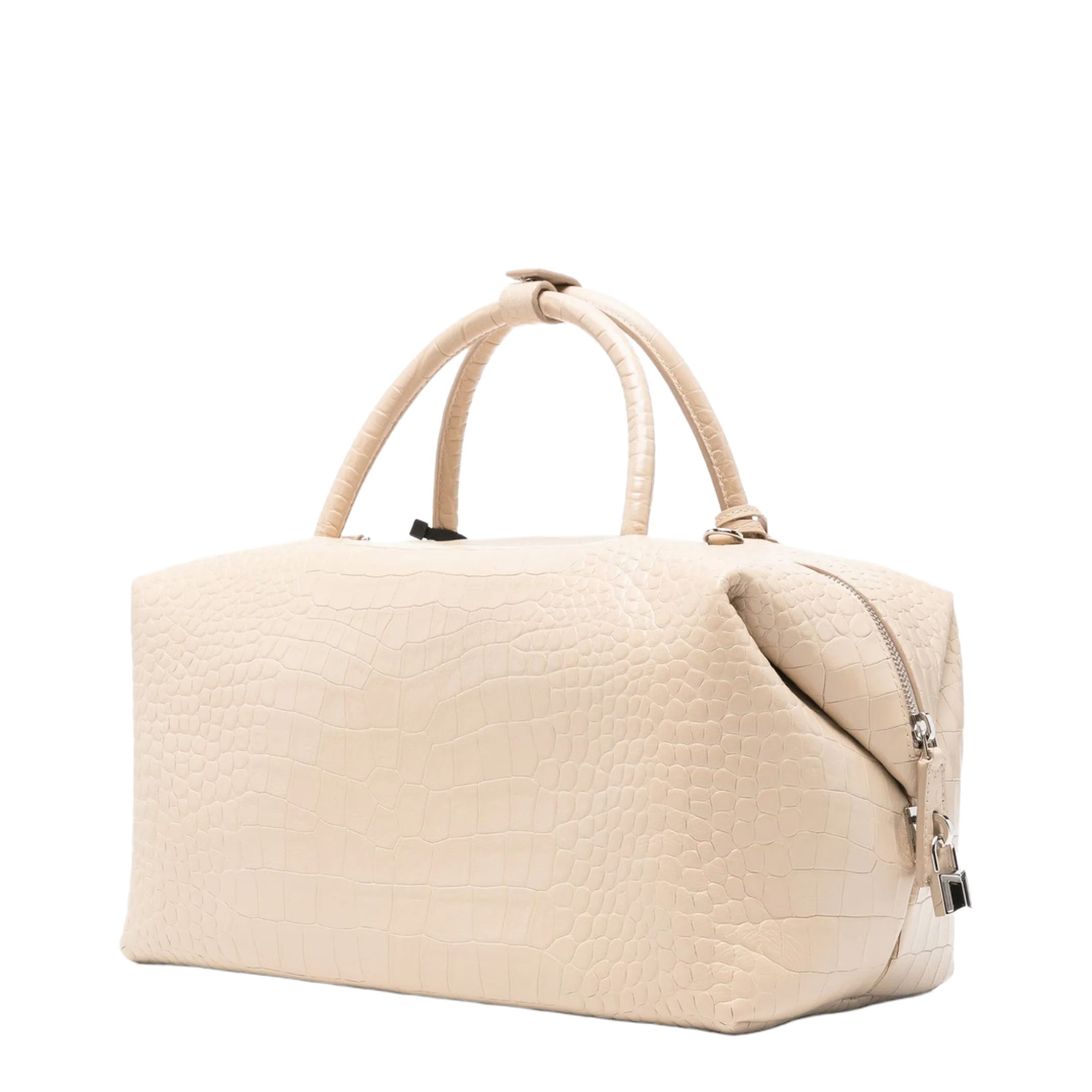 Holdall Large Crocodile-Embossed Calf Leather Boston Bag - Ice - Image 2