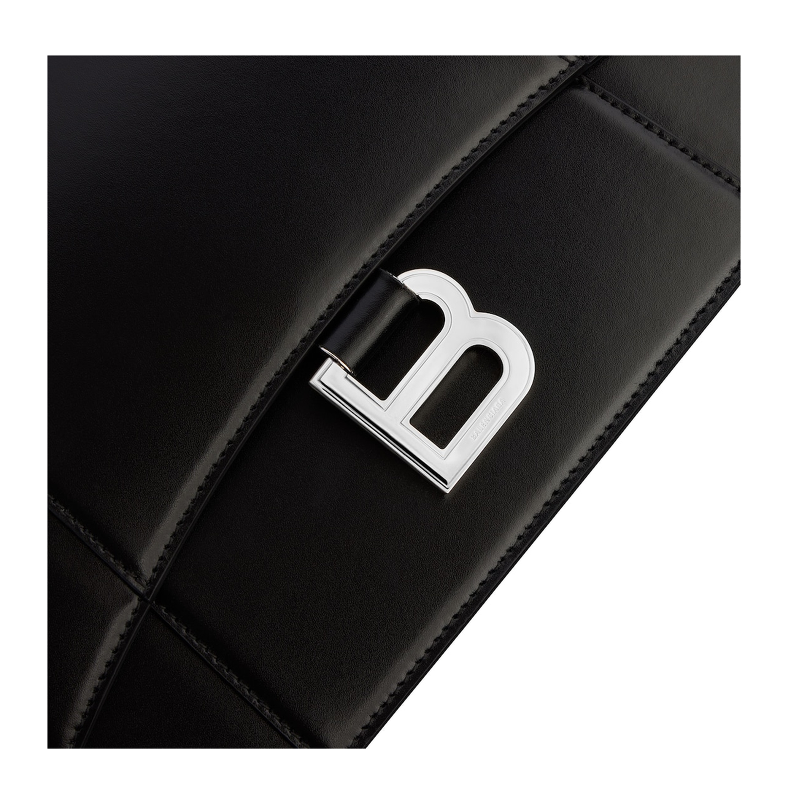 Hourglass Medium Flap Bag in Black - Image 4