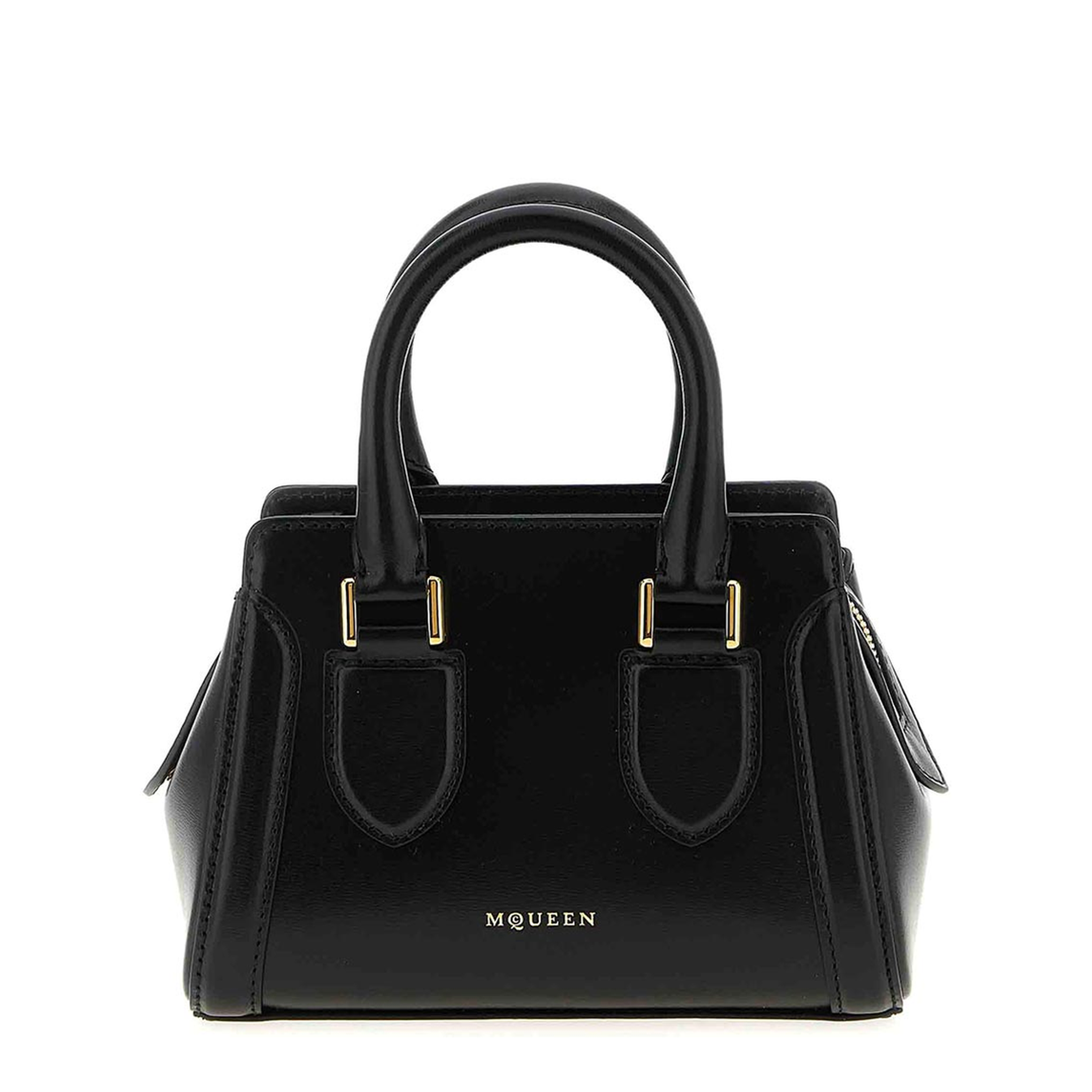 Birdee Mini Calfskin Handbag - Black/Gold - Image 1