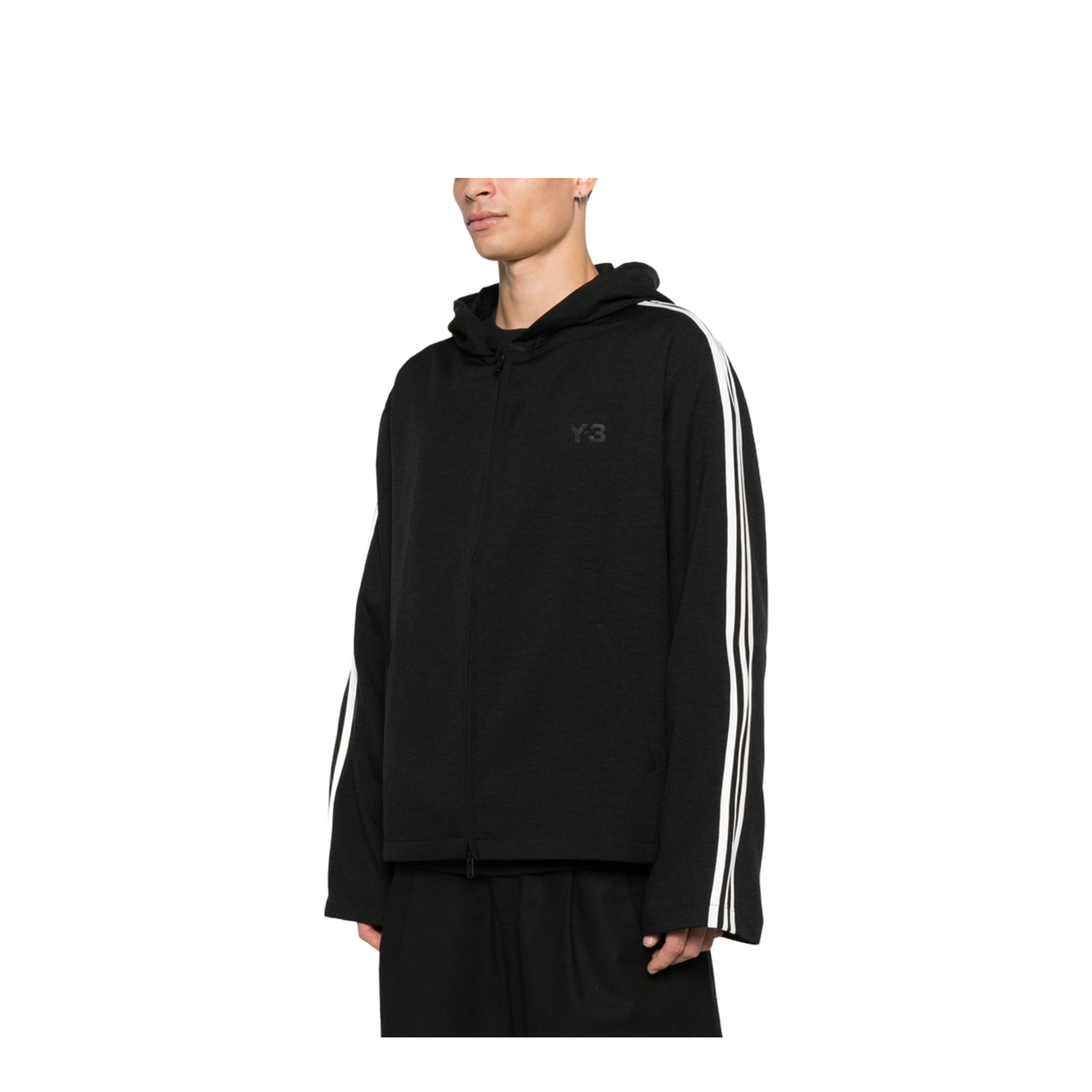 Hooded Neckline Zip Fastening Long Sleeves Relaxed Fit Hoodie - Image 5