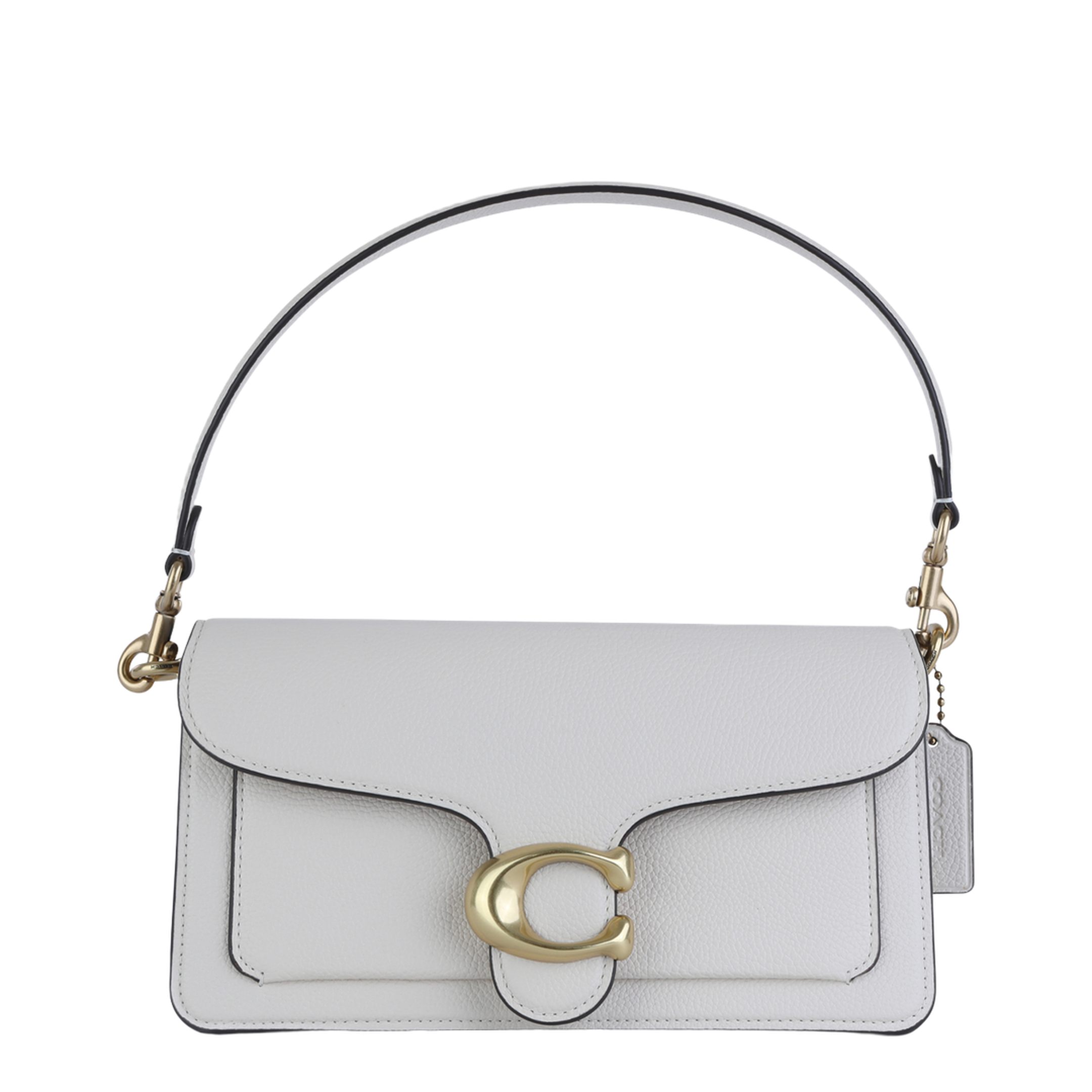 Tabby Medium Polished Pebble Leather Shoulder Bag - Chalk - Image 1
