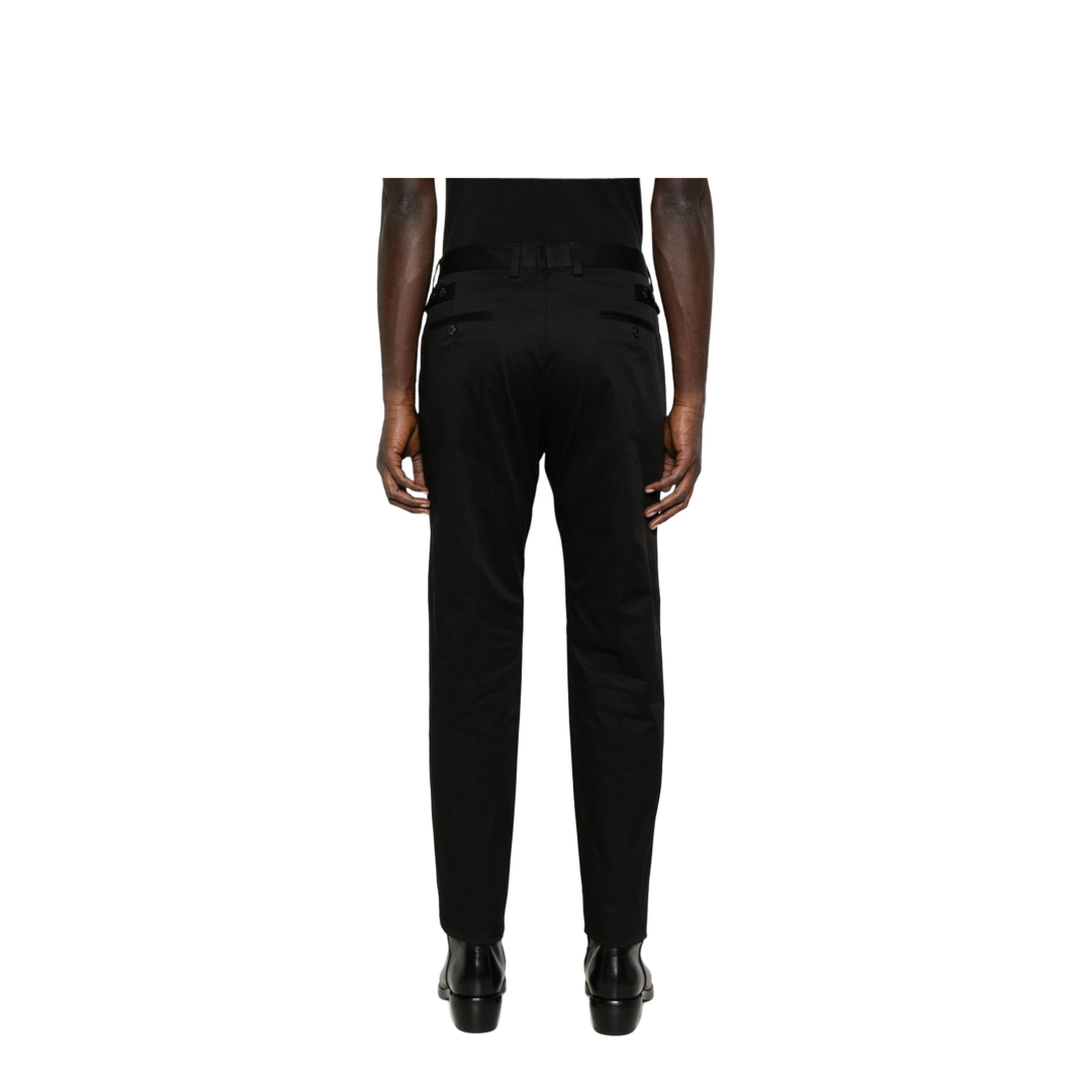 Logo-Embroidered Tapered Leg Cotton Trousers - Image 3