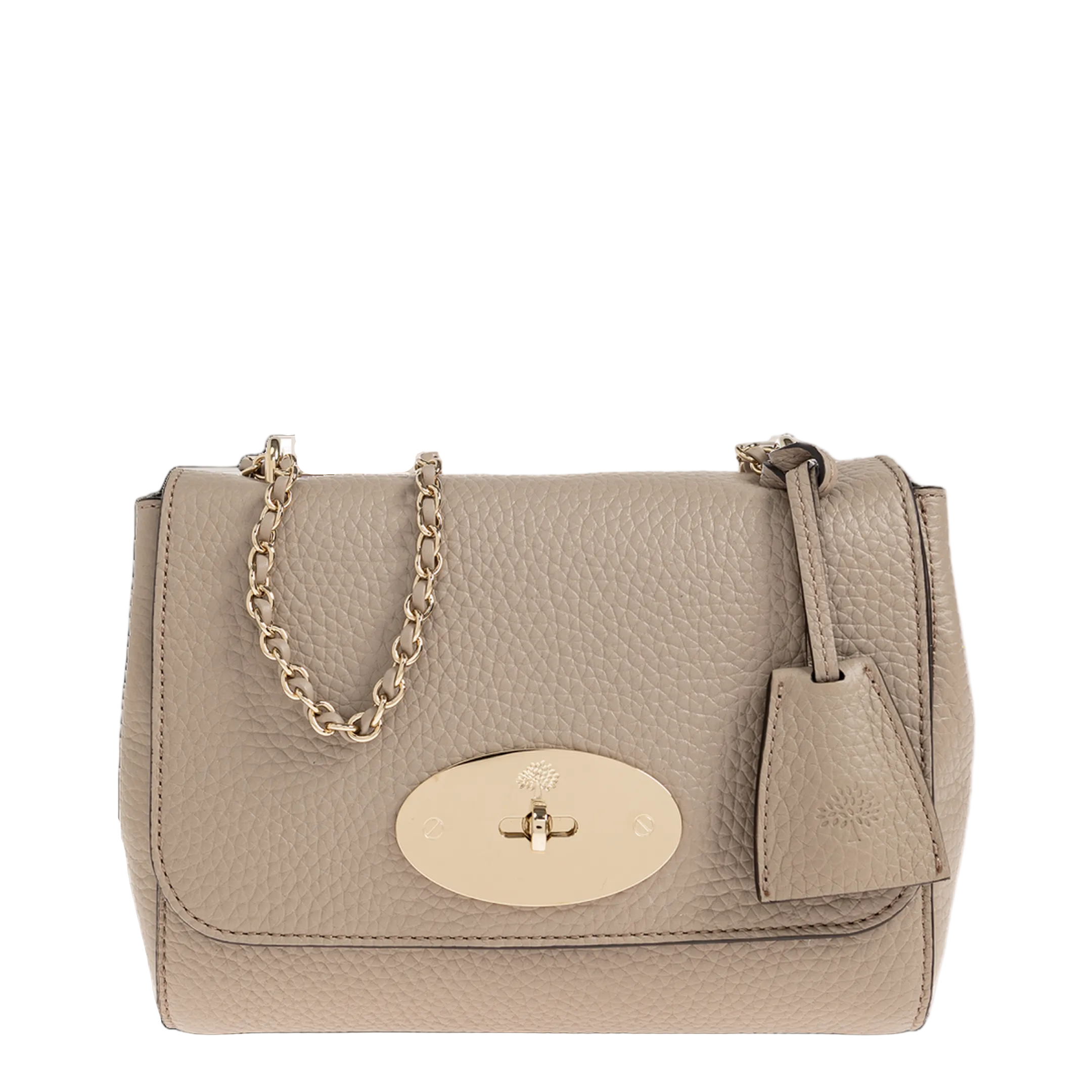 Lily Medium Heavy Grain Leather Shoulder Bag - Cashmere Taupe - Image 1