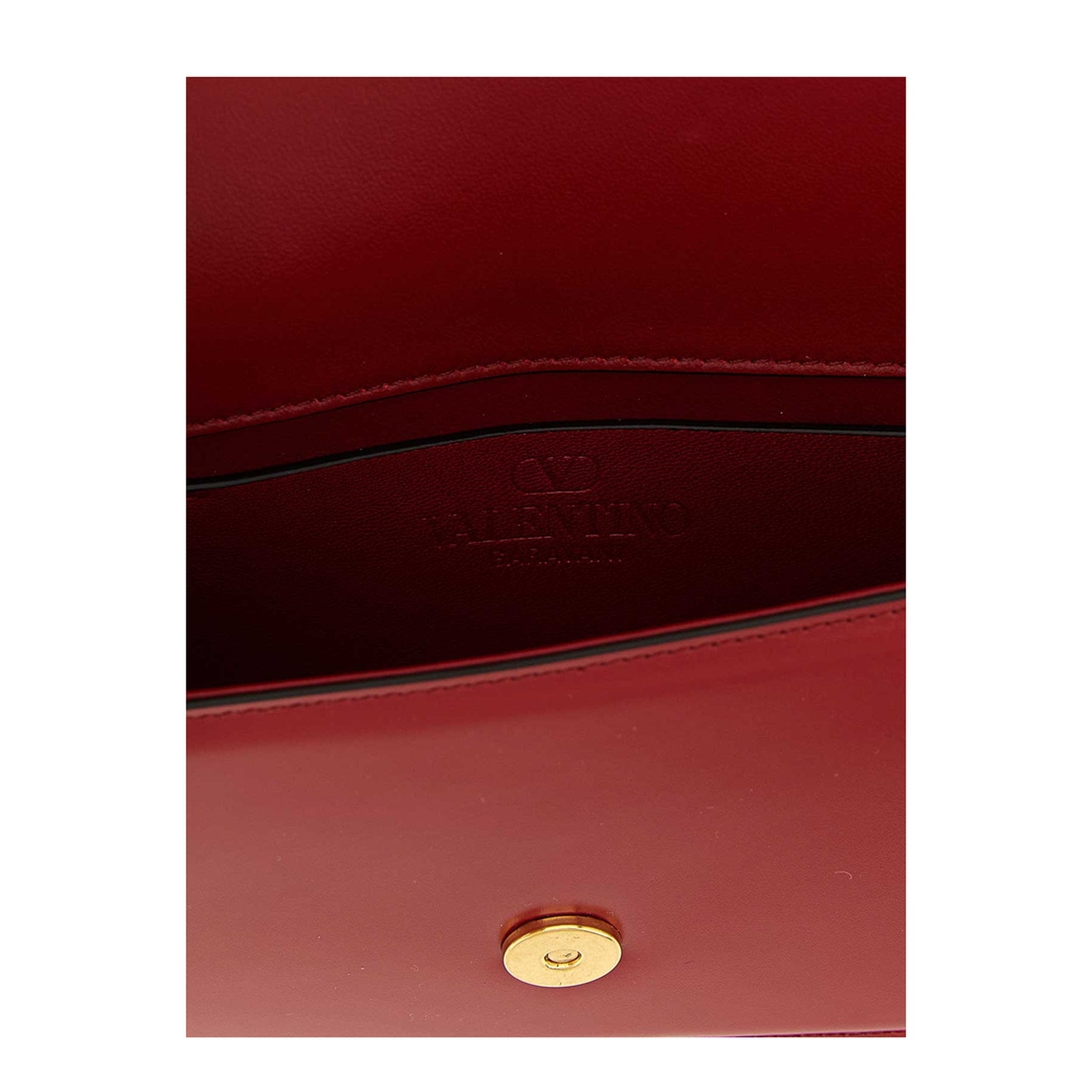 Vain Shiny Calfskin Clutch - Rosso - Image 4