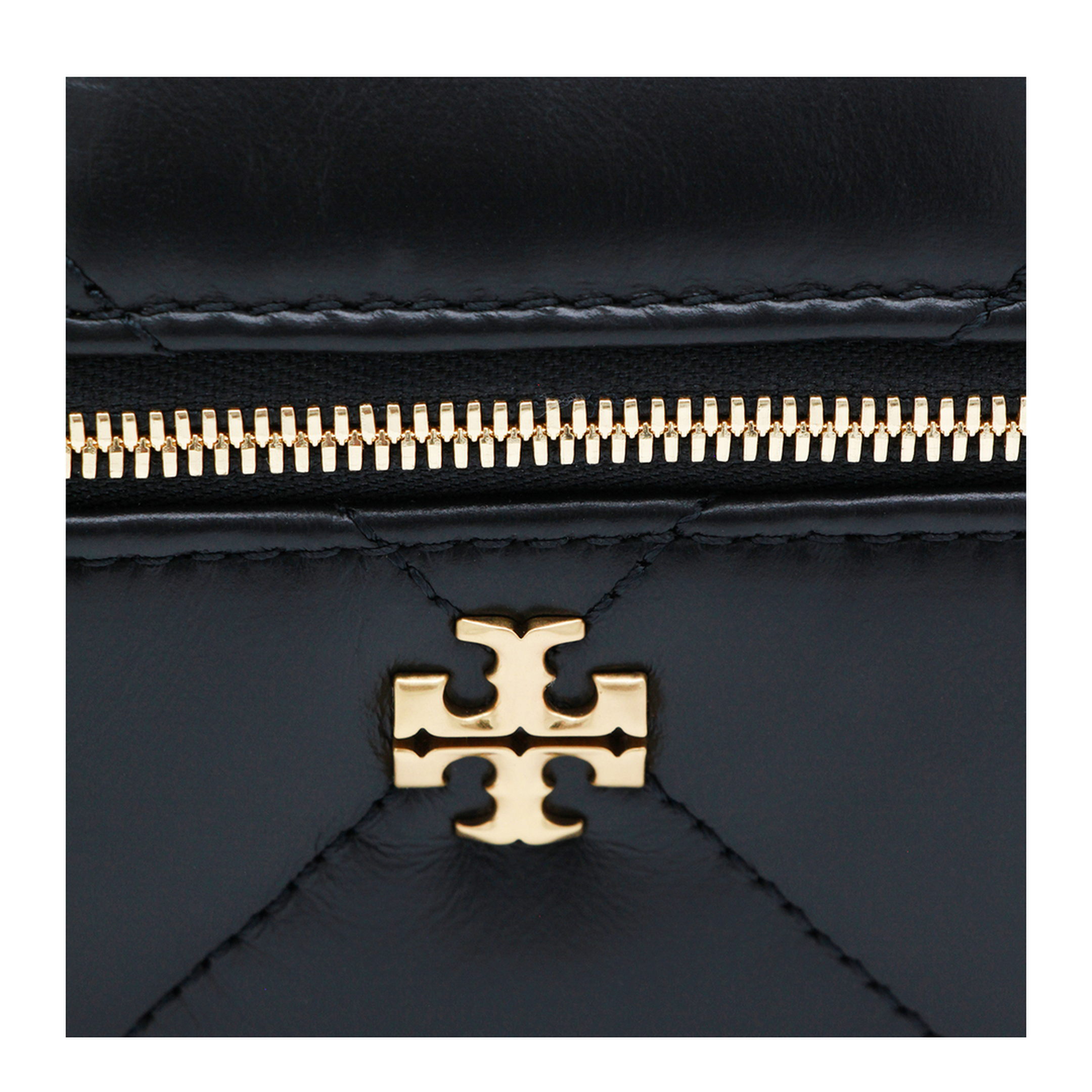 Kira Diamond Quilt Vanity Case - Black - Image 7