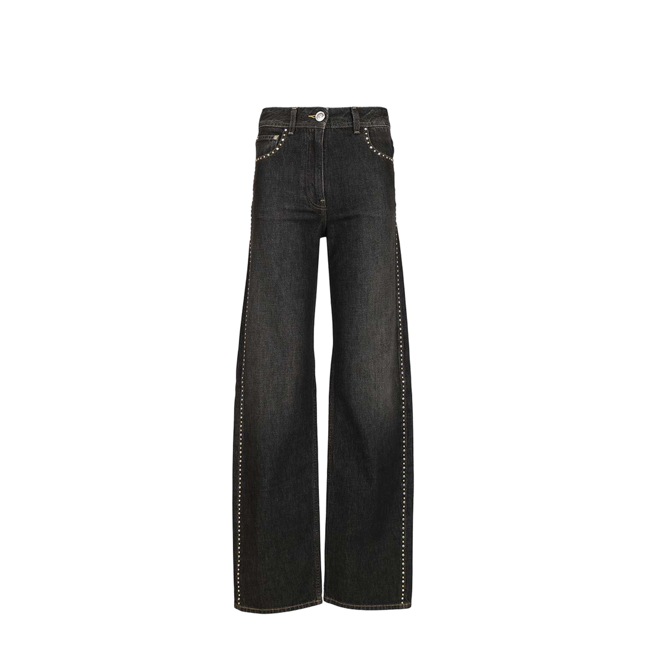 Denim Pants With Studs - Black - Image 1