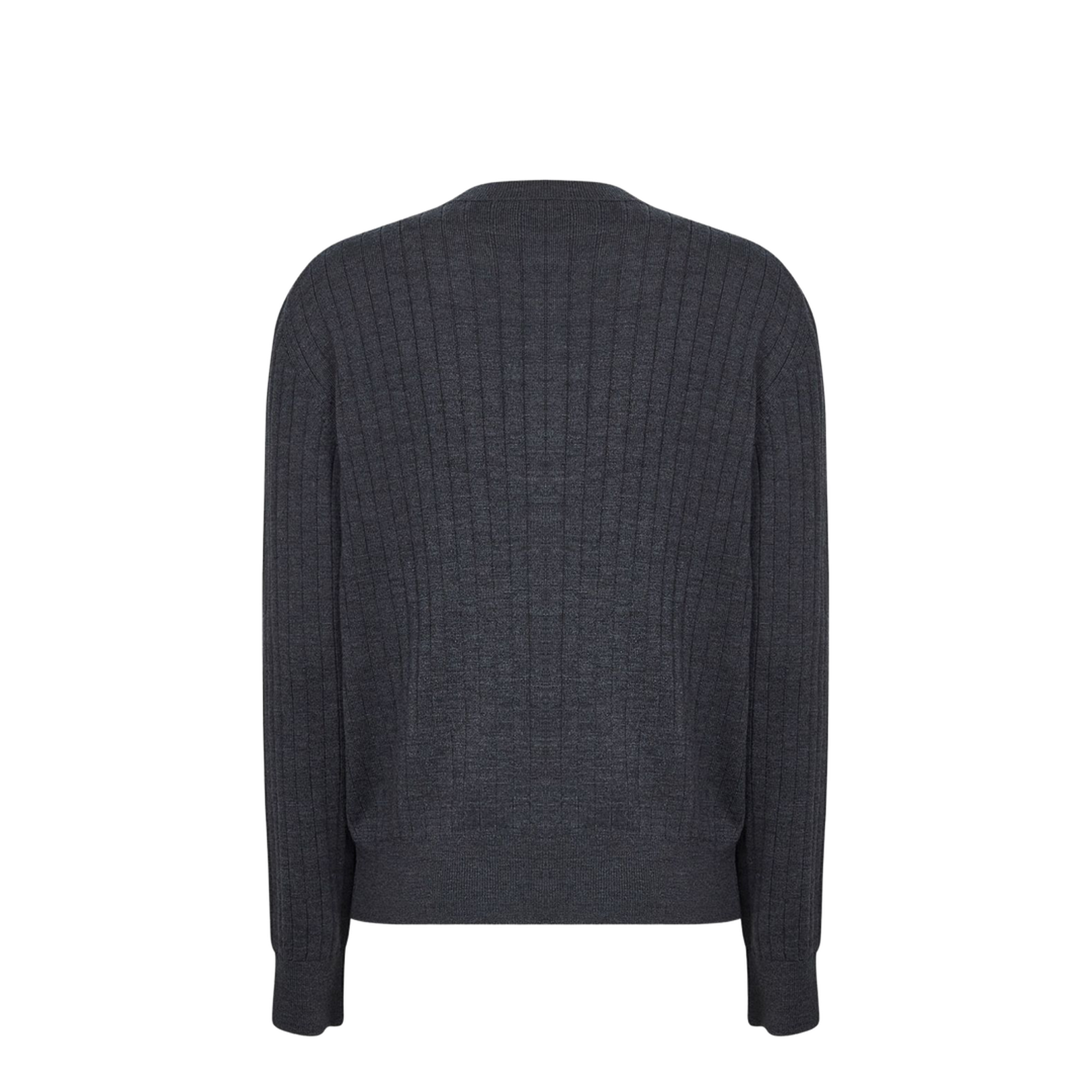 Wool Rib Cardigan in Anthracite - Image 2