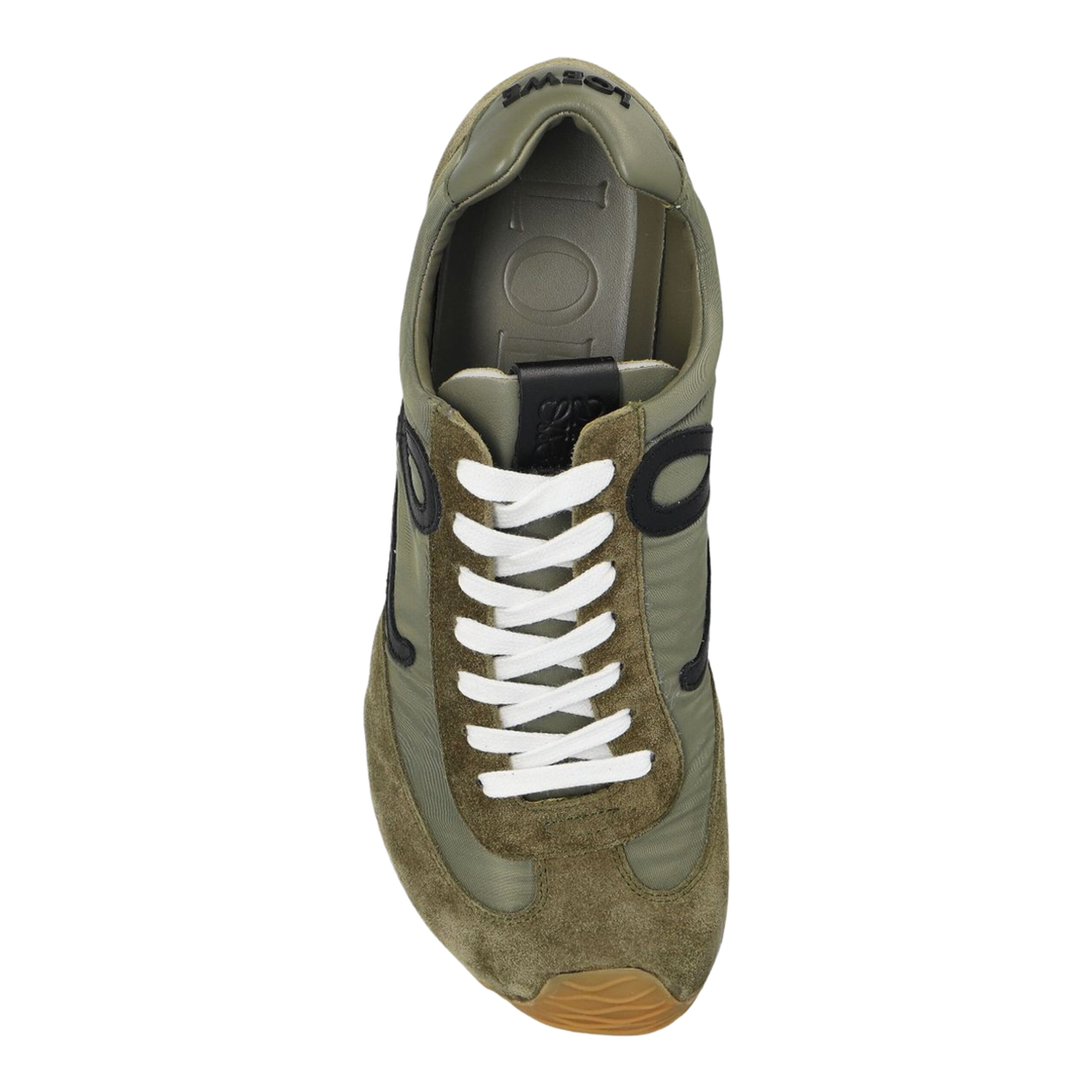 Ballet Runner 2.0 in Nylon and Calfskin Green - Image 3