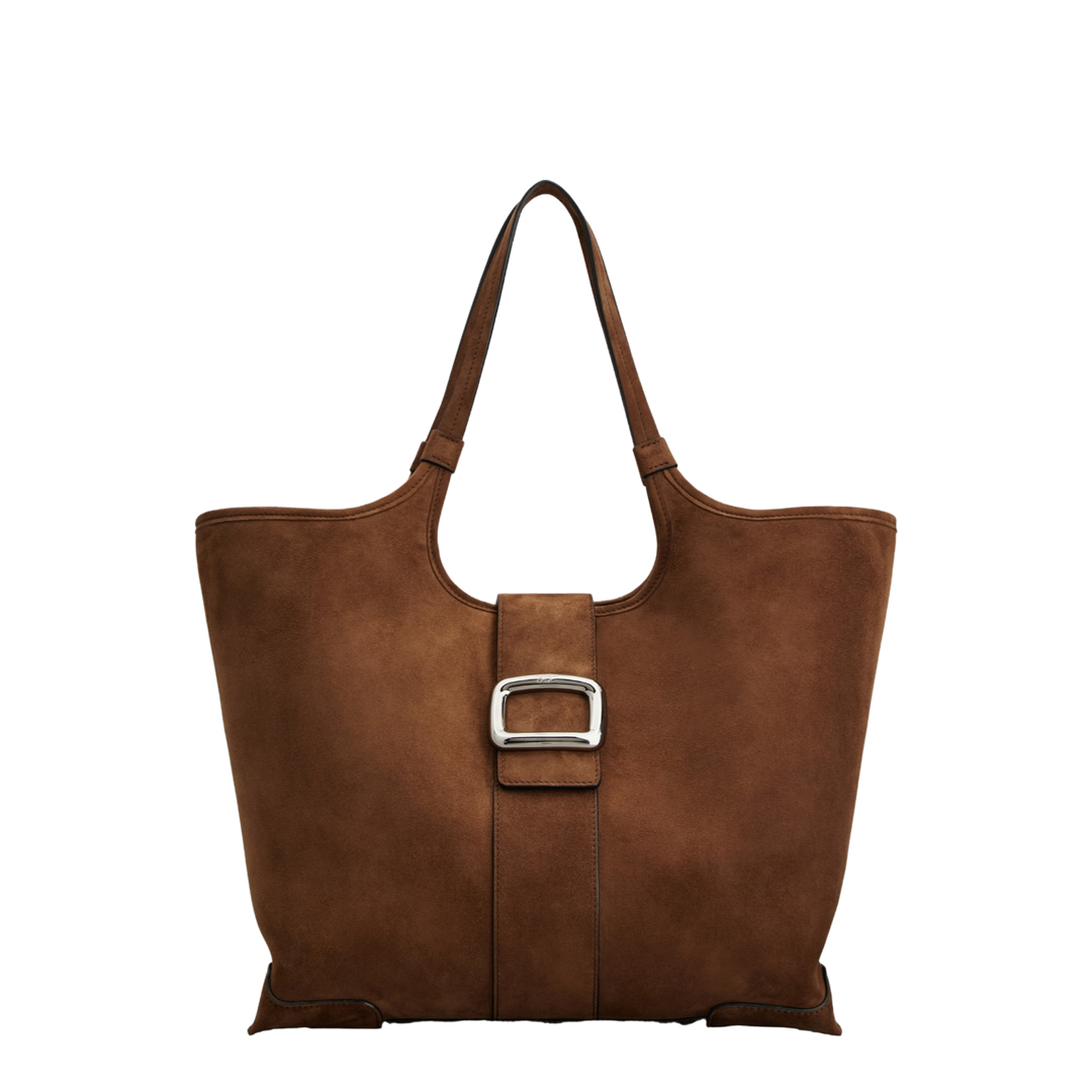 Viv' Choc Medium Shopping Bag in Suede - Image 1