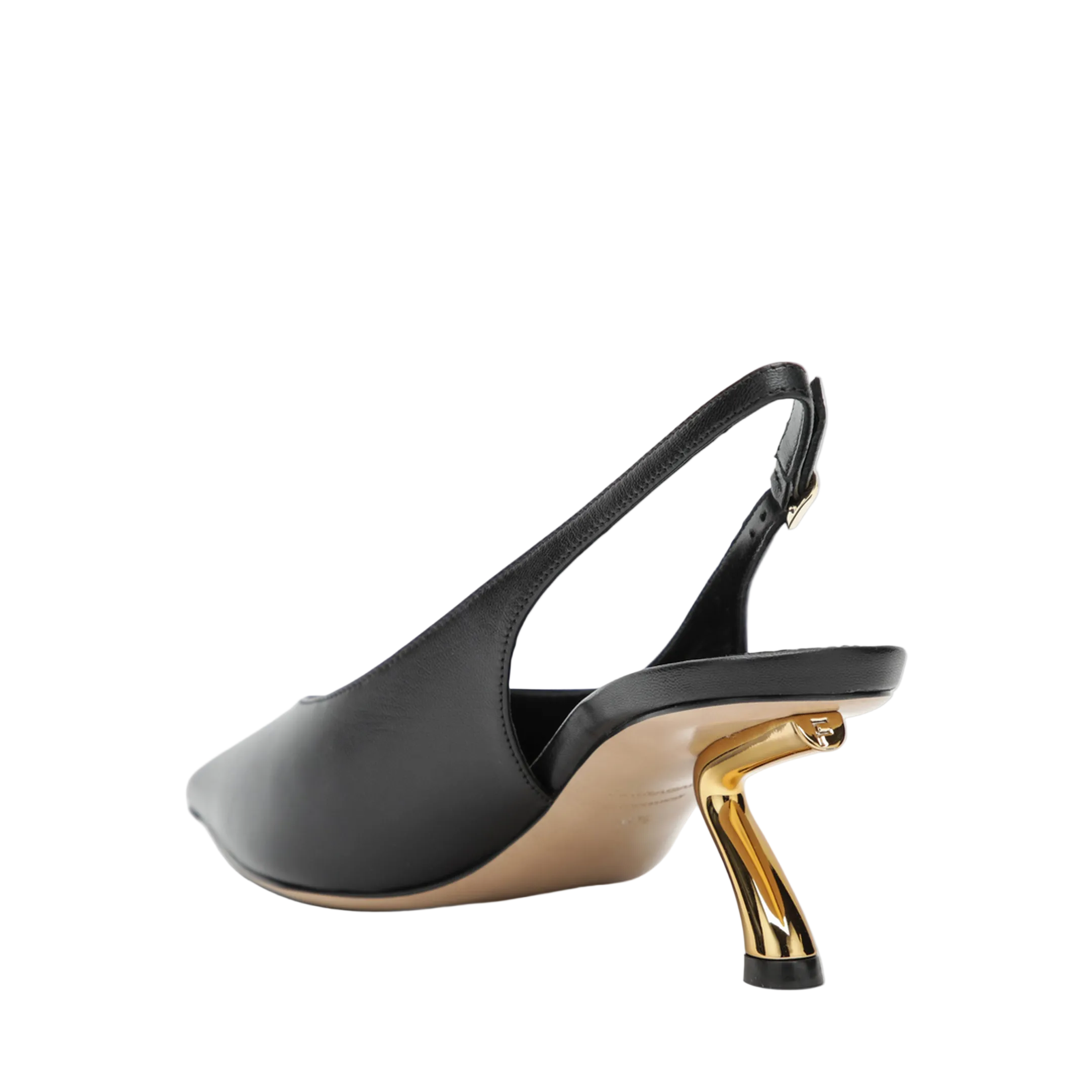 Black Slingback with Sculptural S Heel - Image 2