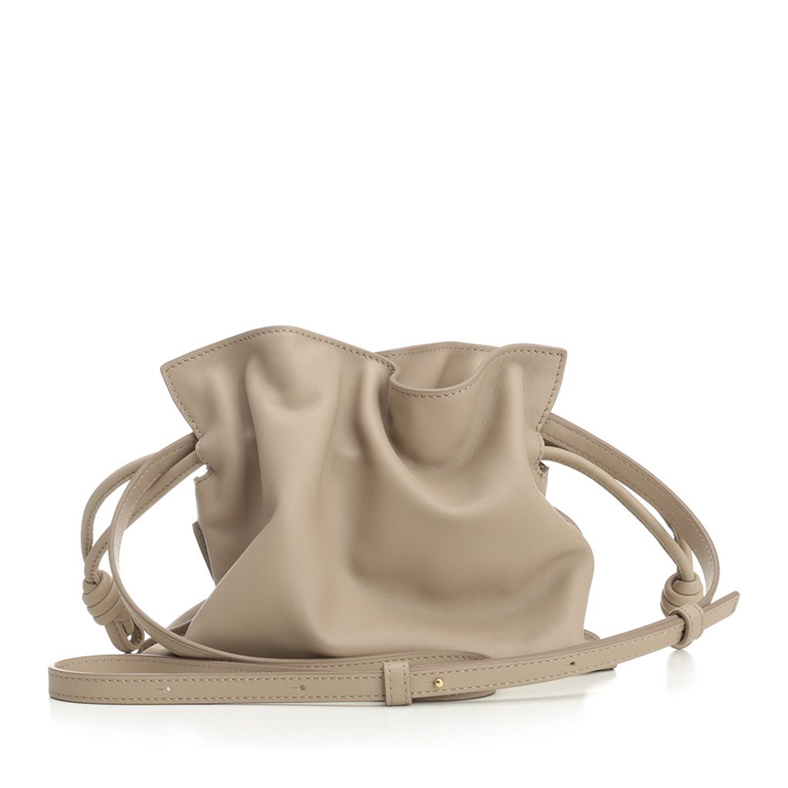 Flamenco Mini Leather Clutch Bags - Sand - Image 4