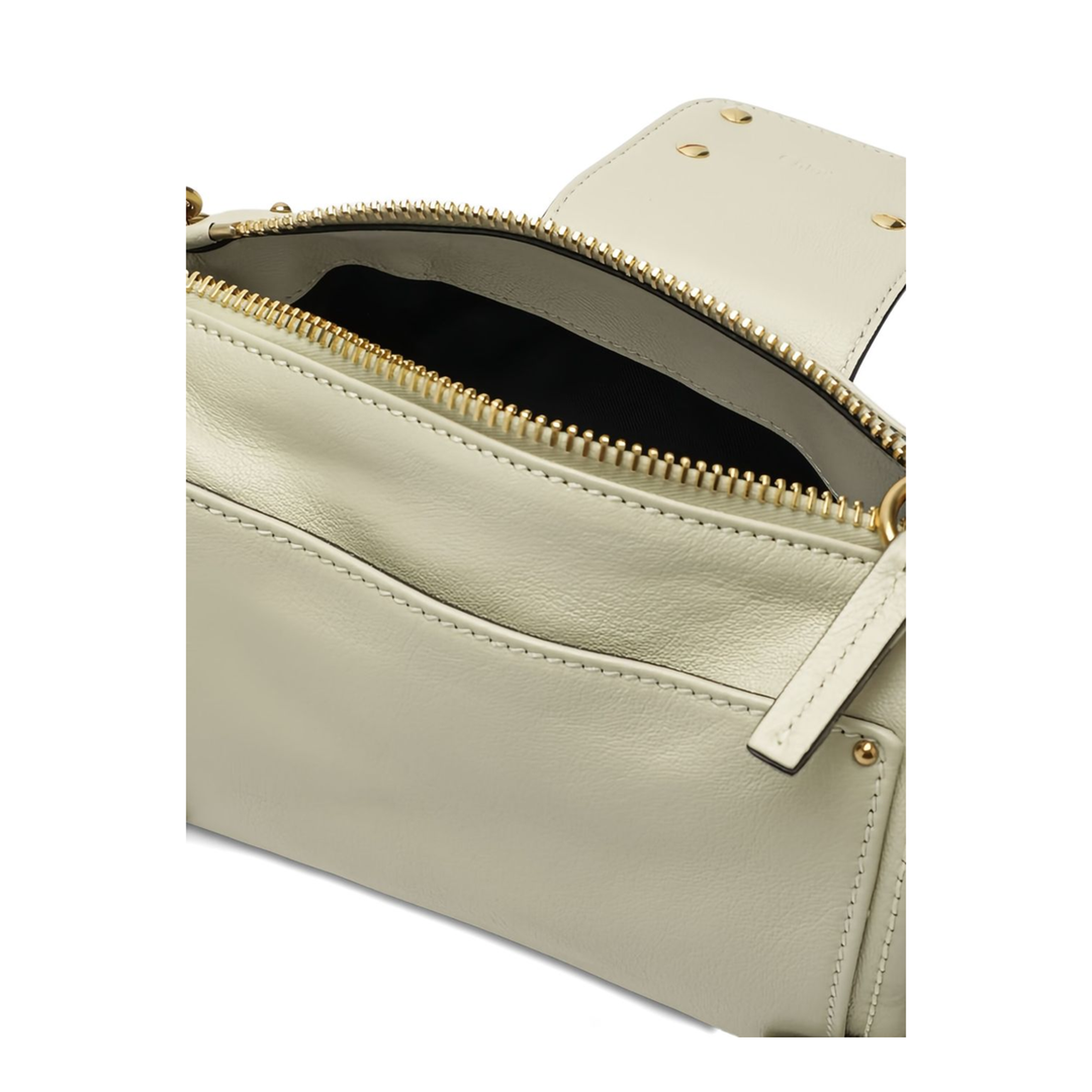 Paddington Small Grained Leather Chain Bag - White - Image 2
