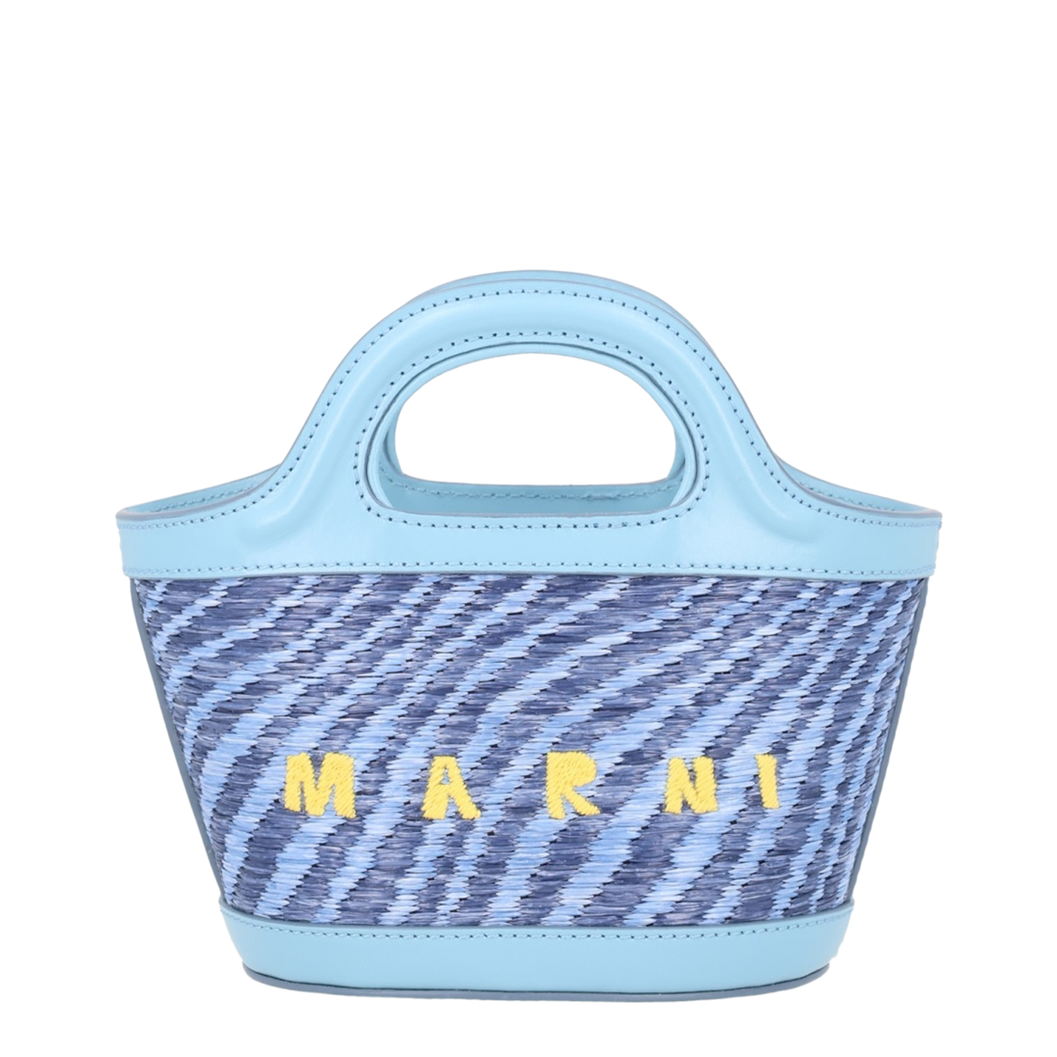 Blue Wavy Raffia-Effect Tropicalia Micro Bag - Image 1