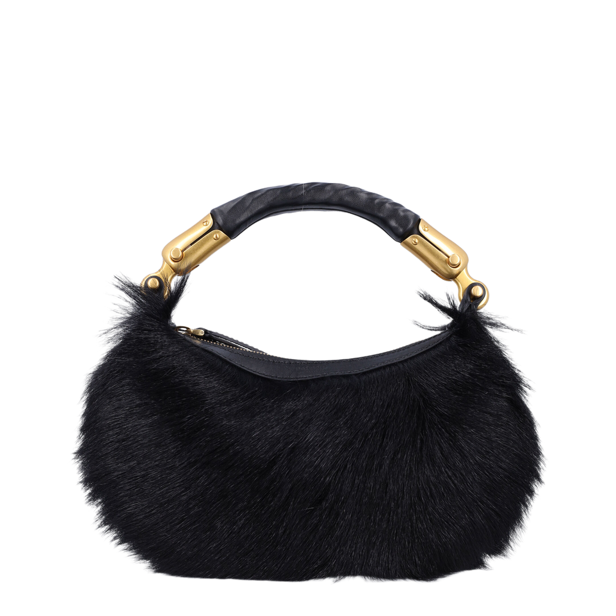 Goat Fur Handbag - Black - Image 1