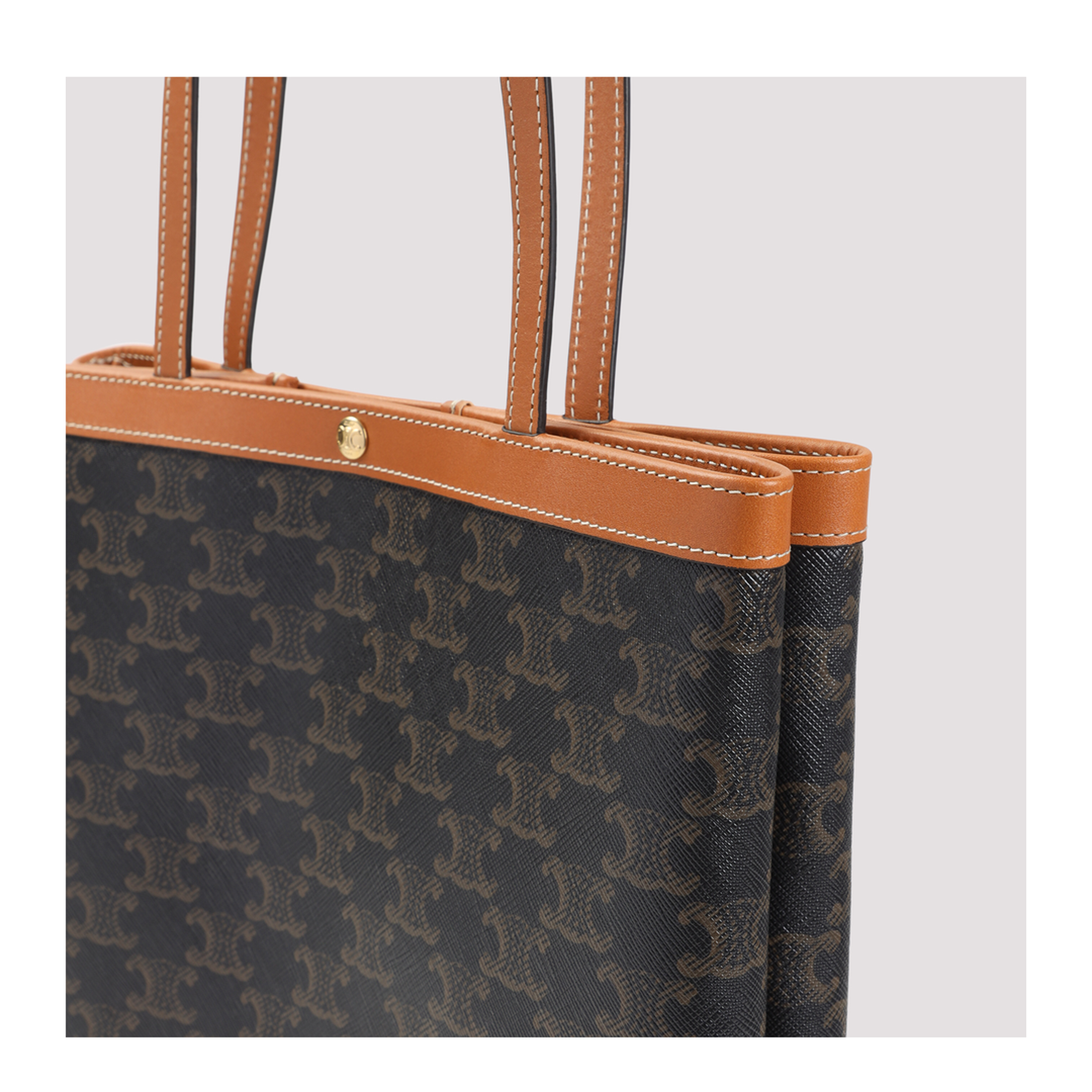 Medium Flat Shopper Triomphe Canvas Handbag - Miel - Image 5