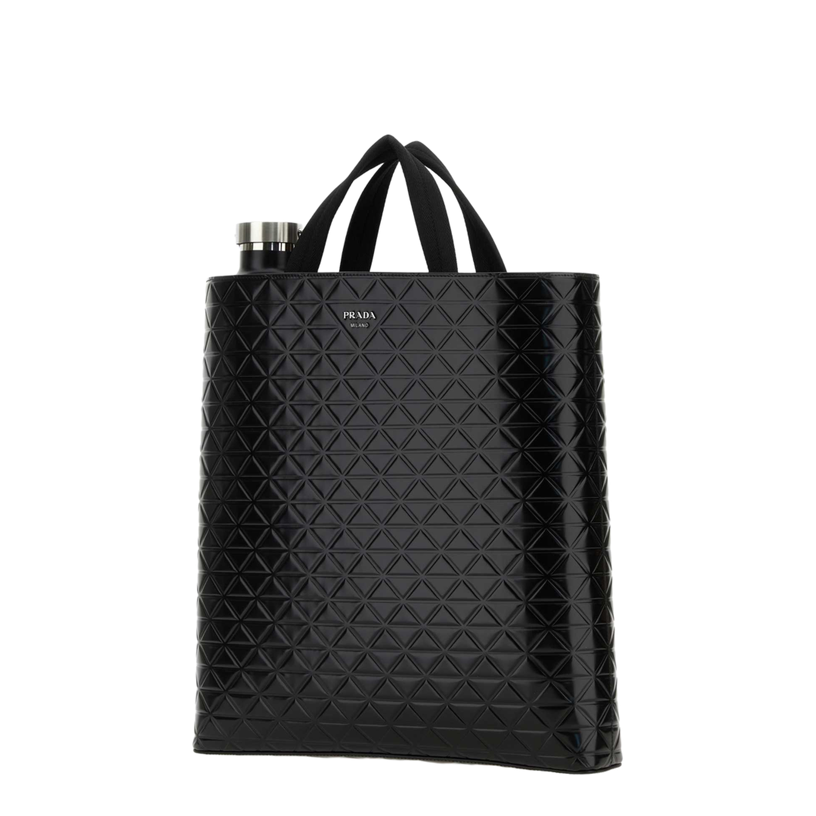Black Leather Shopping Bag - Image 3