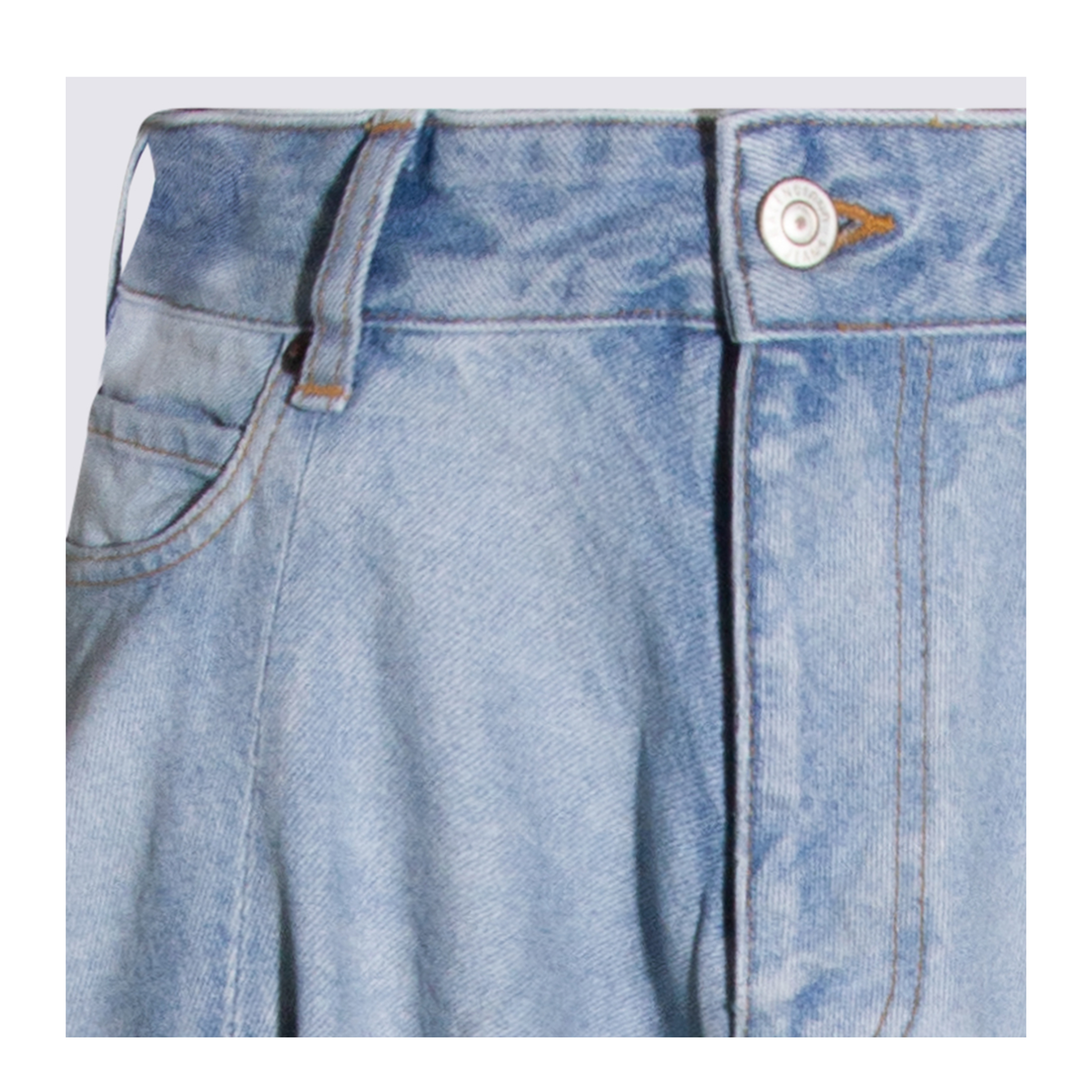 Godet Maxi Skirt in Dirty Light Blue - Image 6