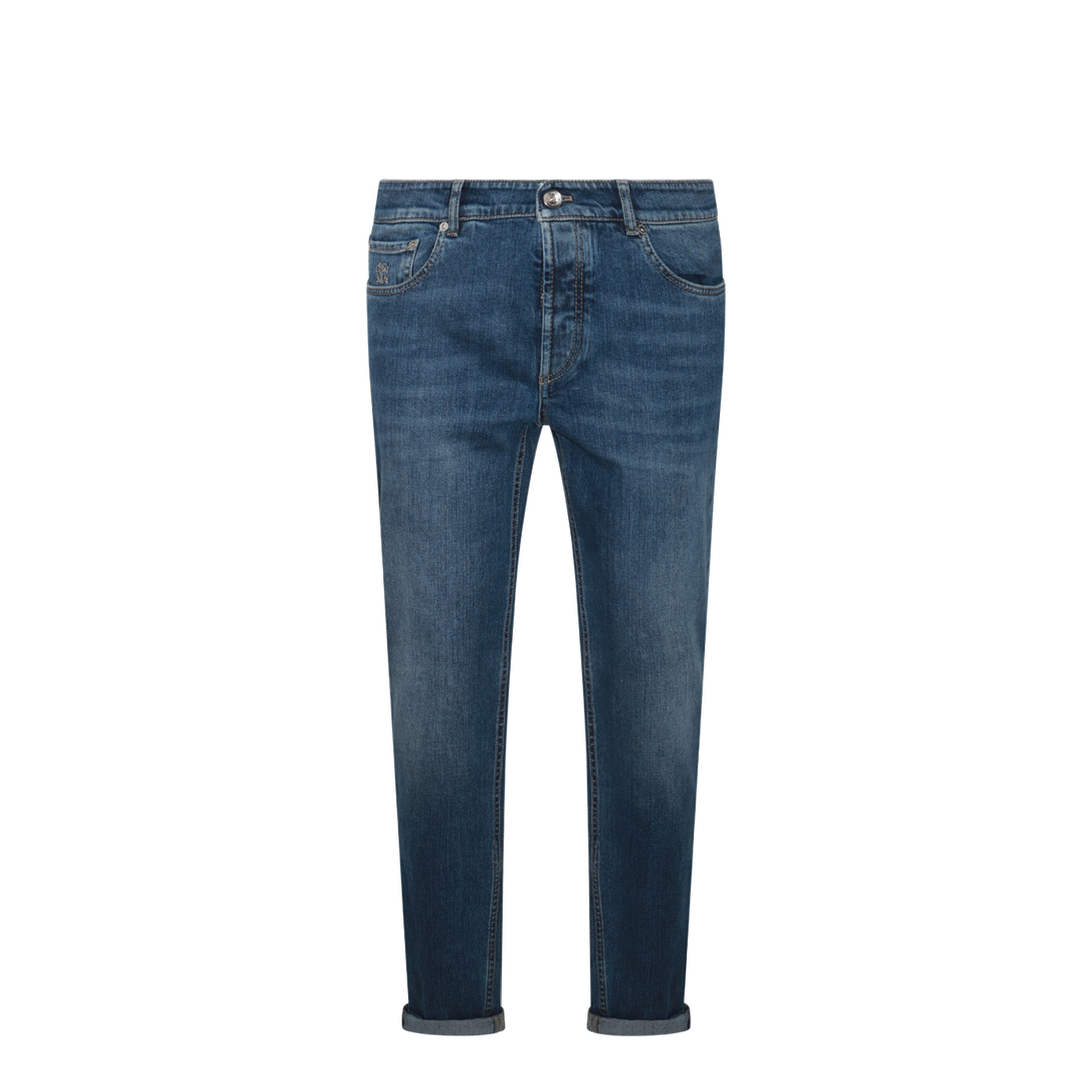 Logo Embroidery Stretch Jeans - Image 2