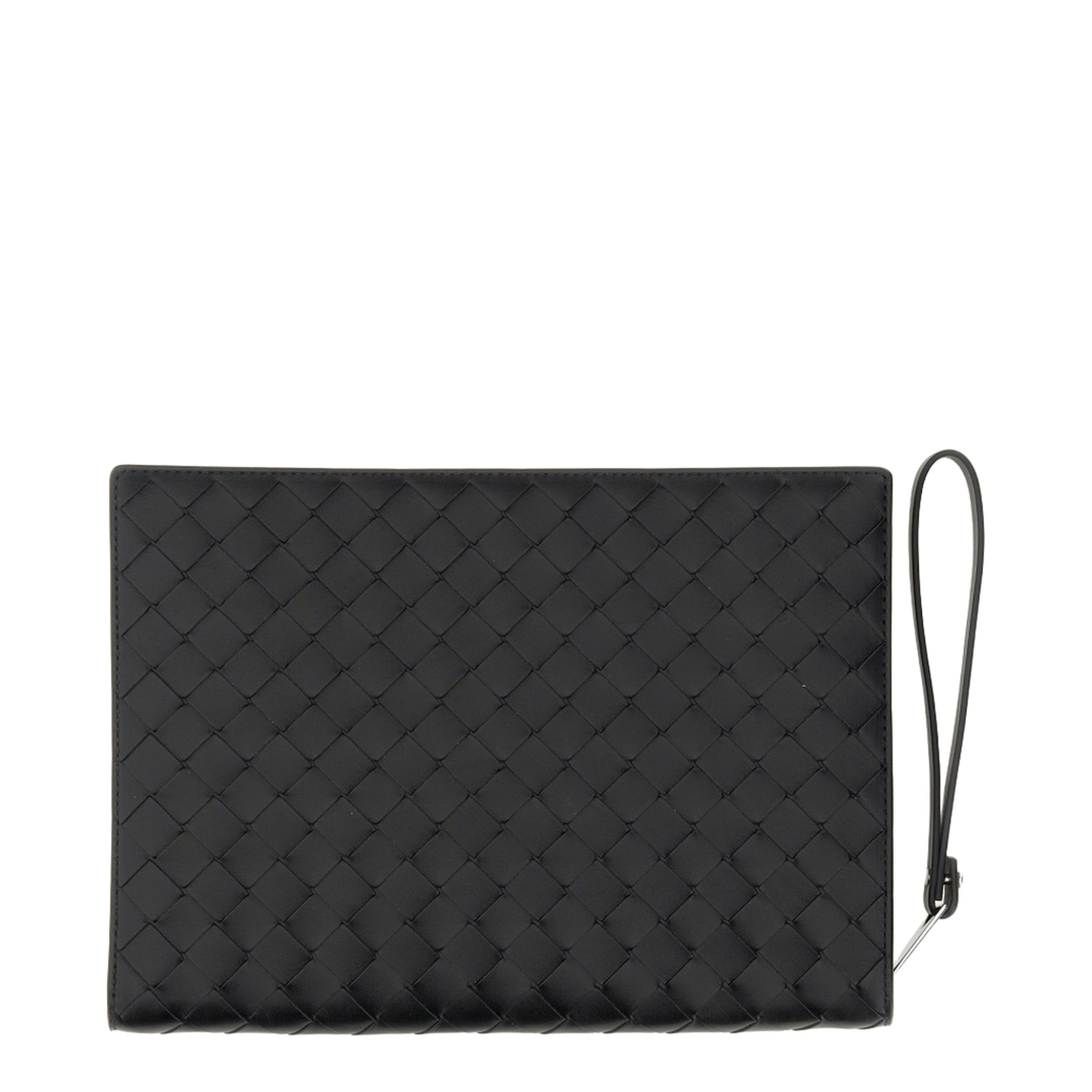Intrecciato Leather Pouch - Black - Image 4
