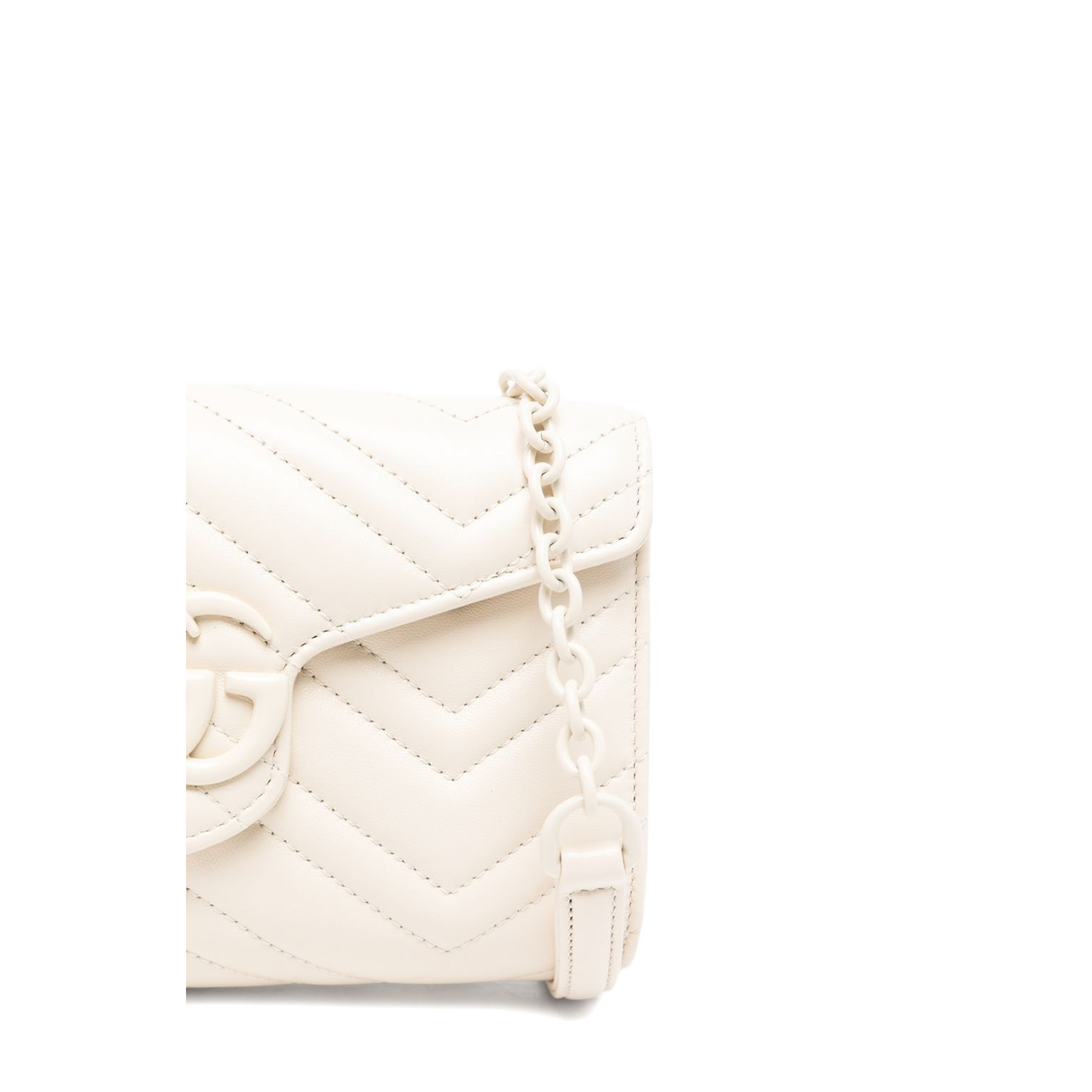 GG Marmont Calfskin Chain Wallet - Ivory (Cream) - Image 2