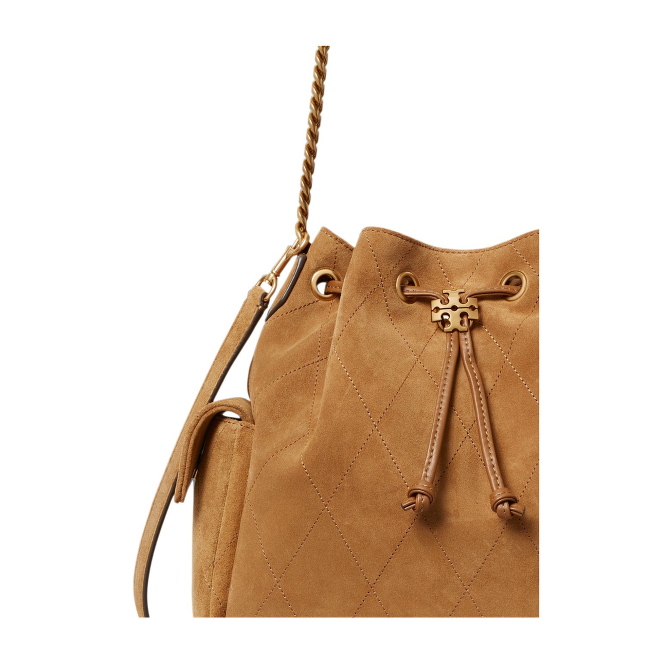 Romy Suede Bucket Bag - Caramel - Image 6