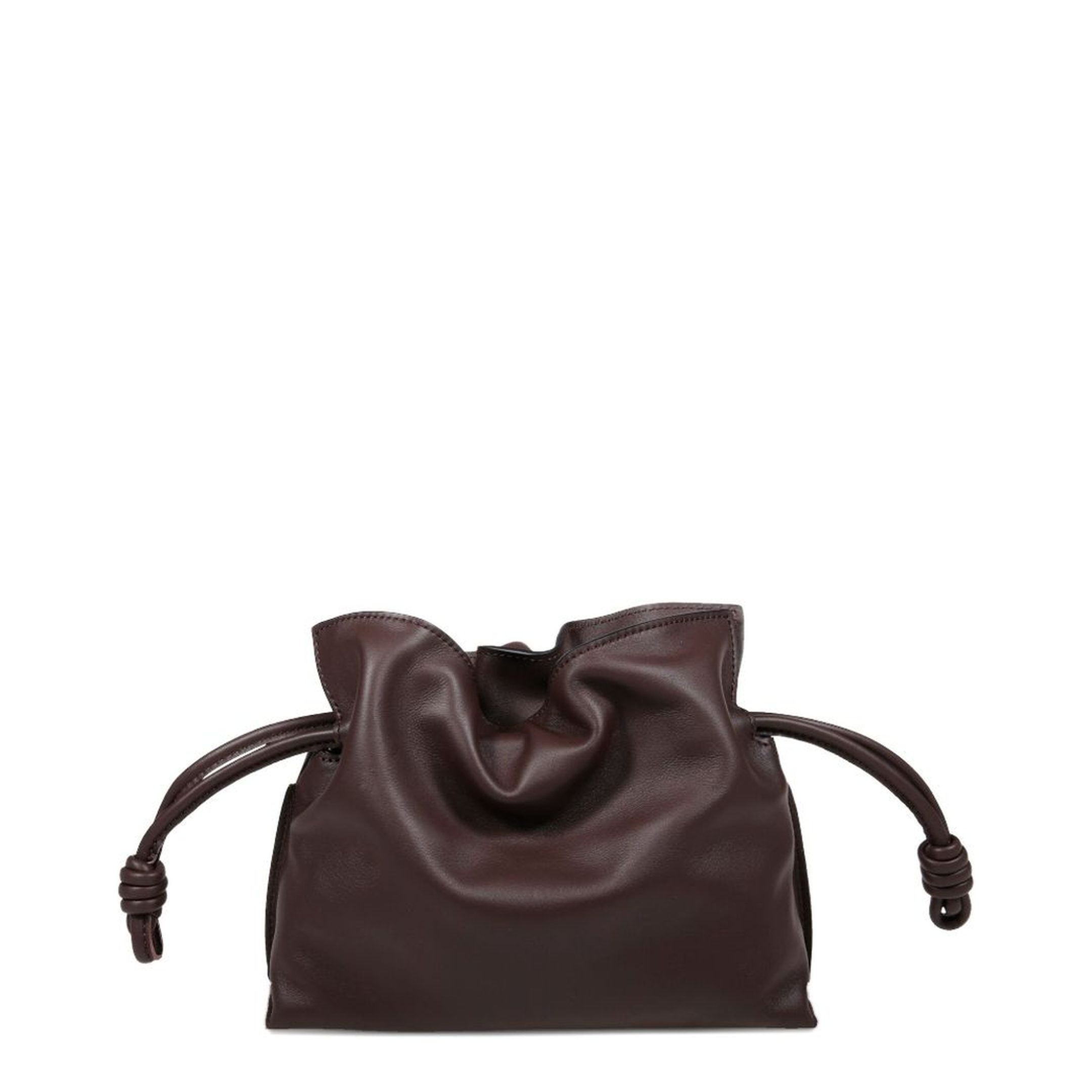 Flamenco Mini Calf Leather Clutch - Brown - Image 4
