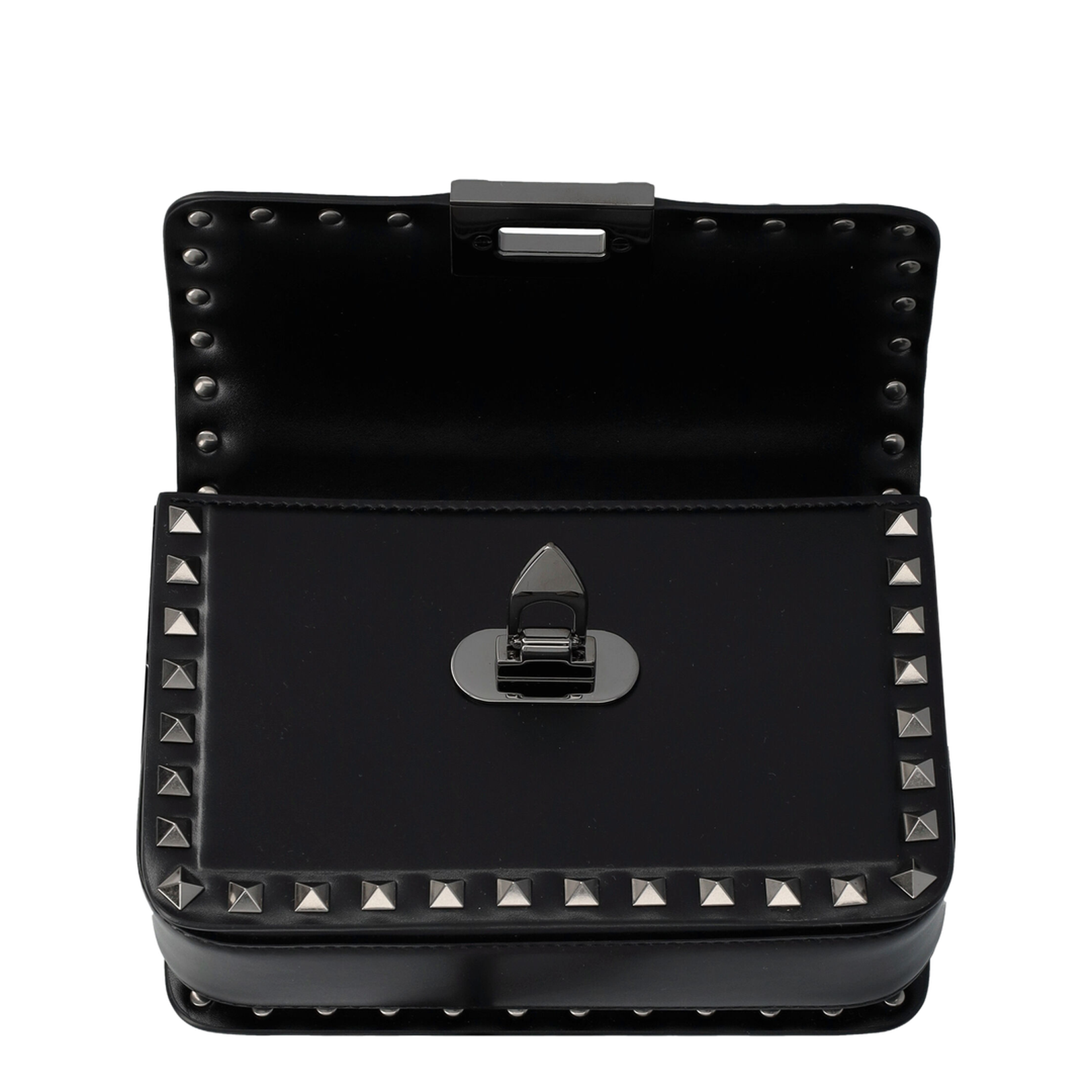 Rockstud Small Calfskin Shoulder Bag - Black - Image 5