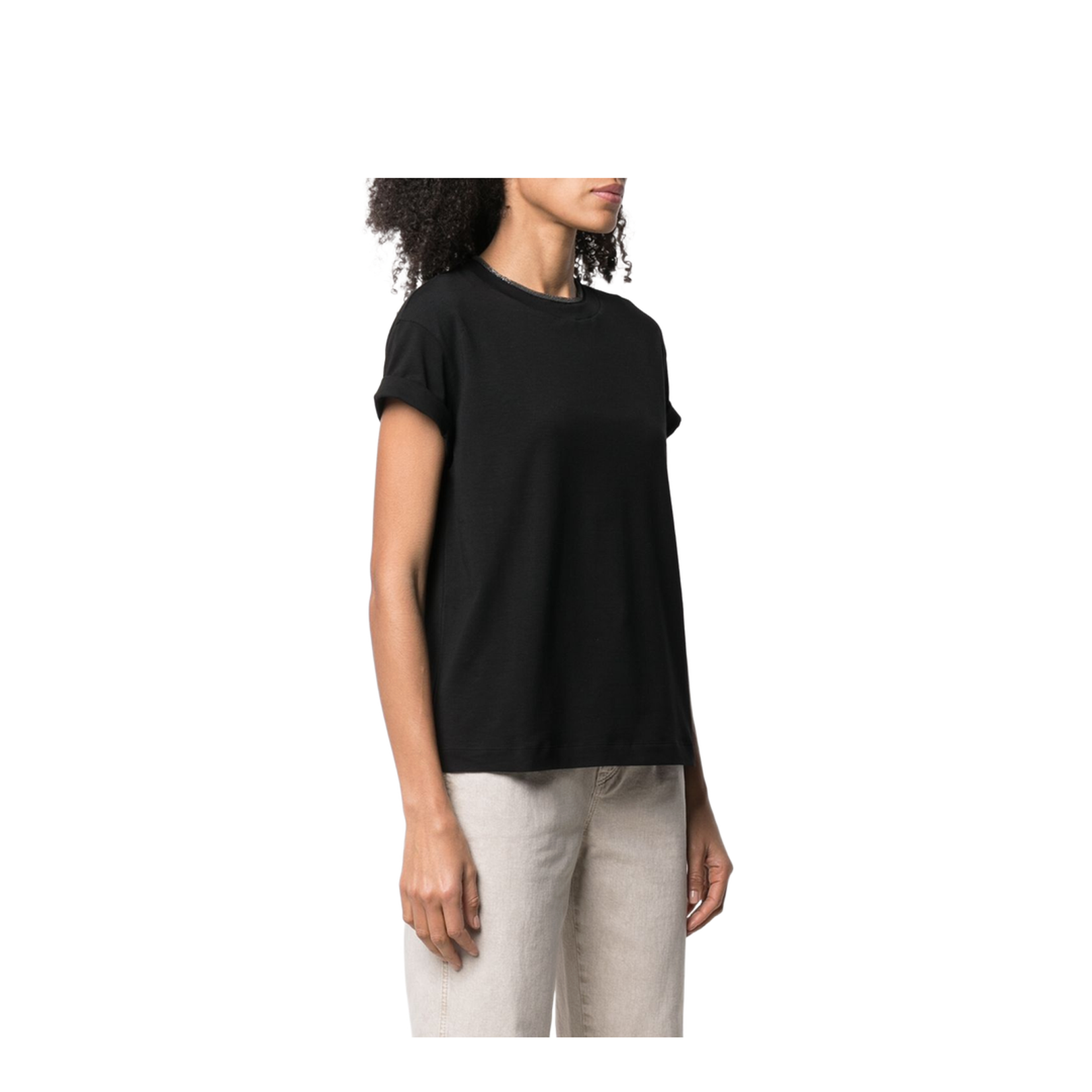 Monili-Detailed Cotton T-Shirt - Image 3