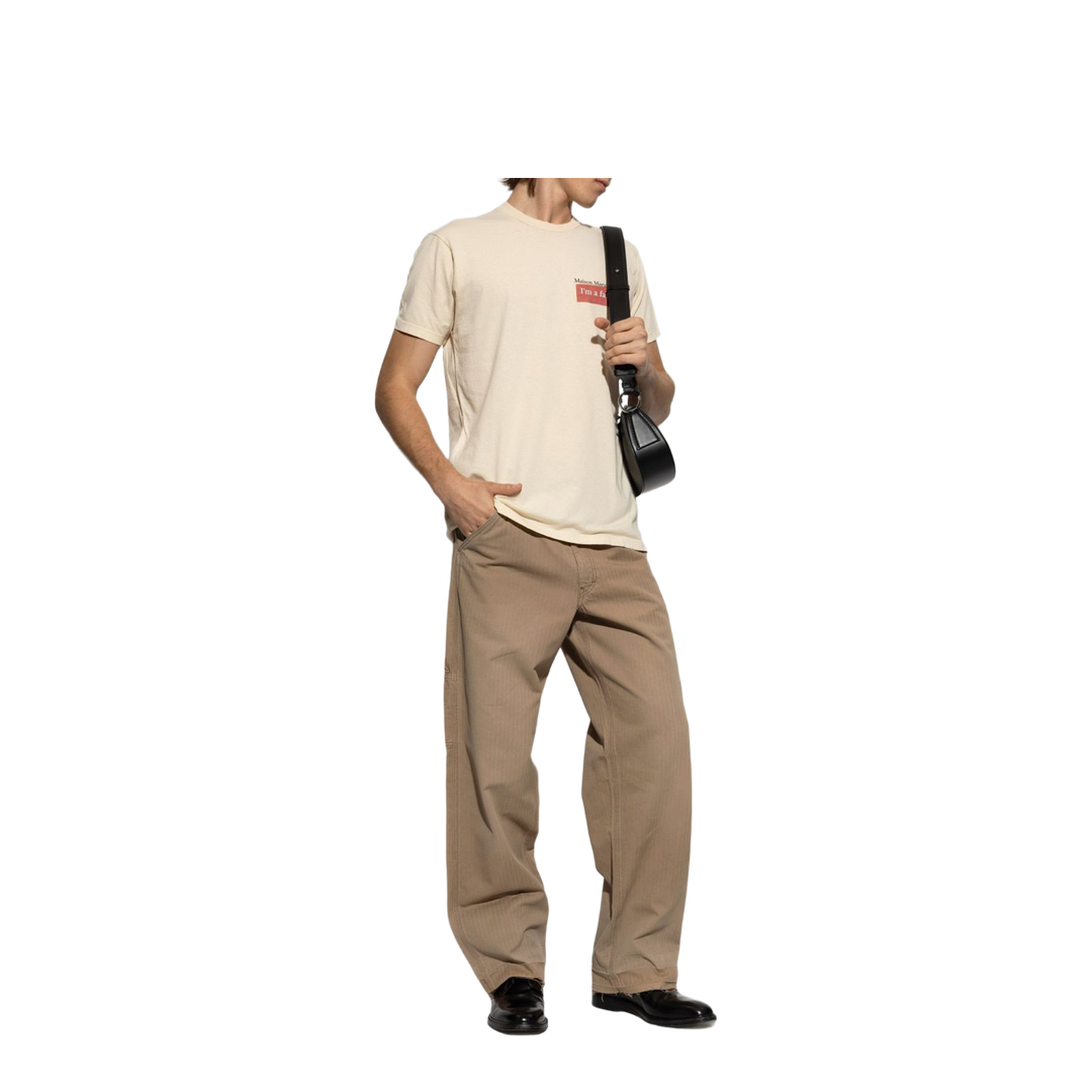 Beige Herringbone Trousers - Image 2