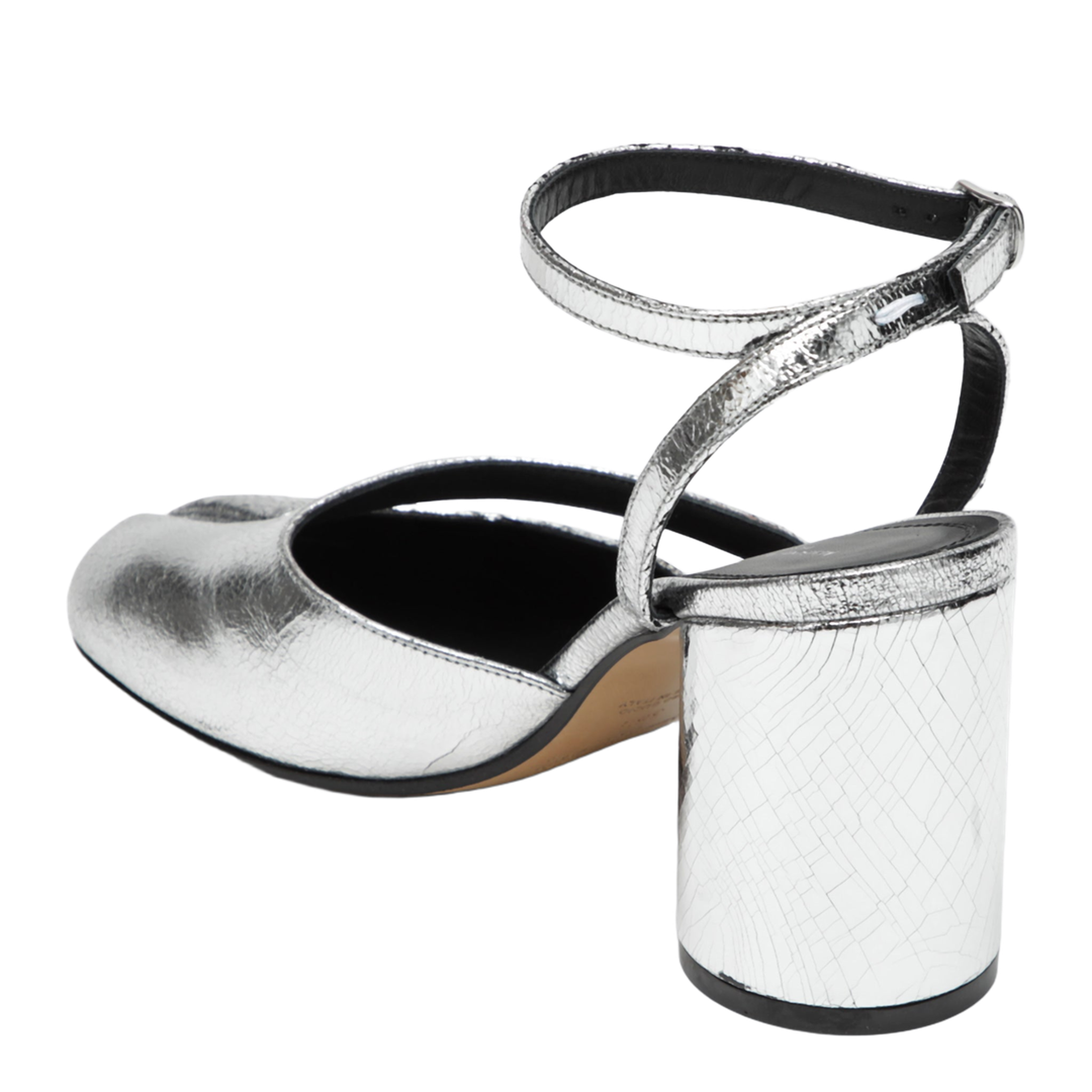 Silver Tabi Sandals In Broken Mirror Finish - Image 2