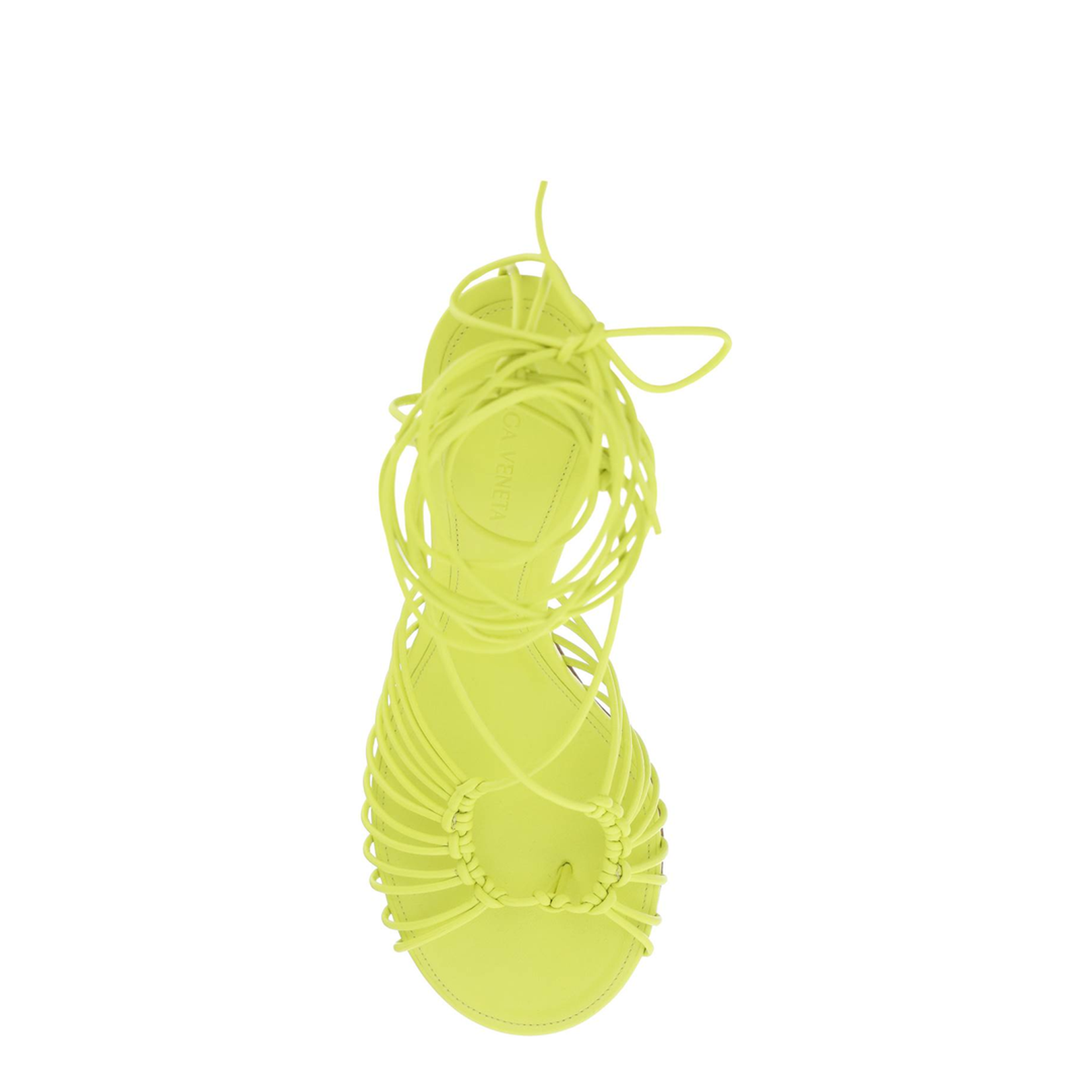 Acid Green Nappa Leather Dot Sandals - Image 4