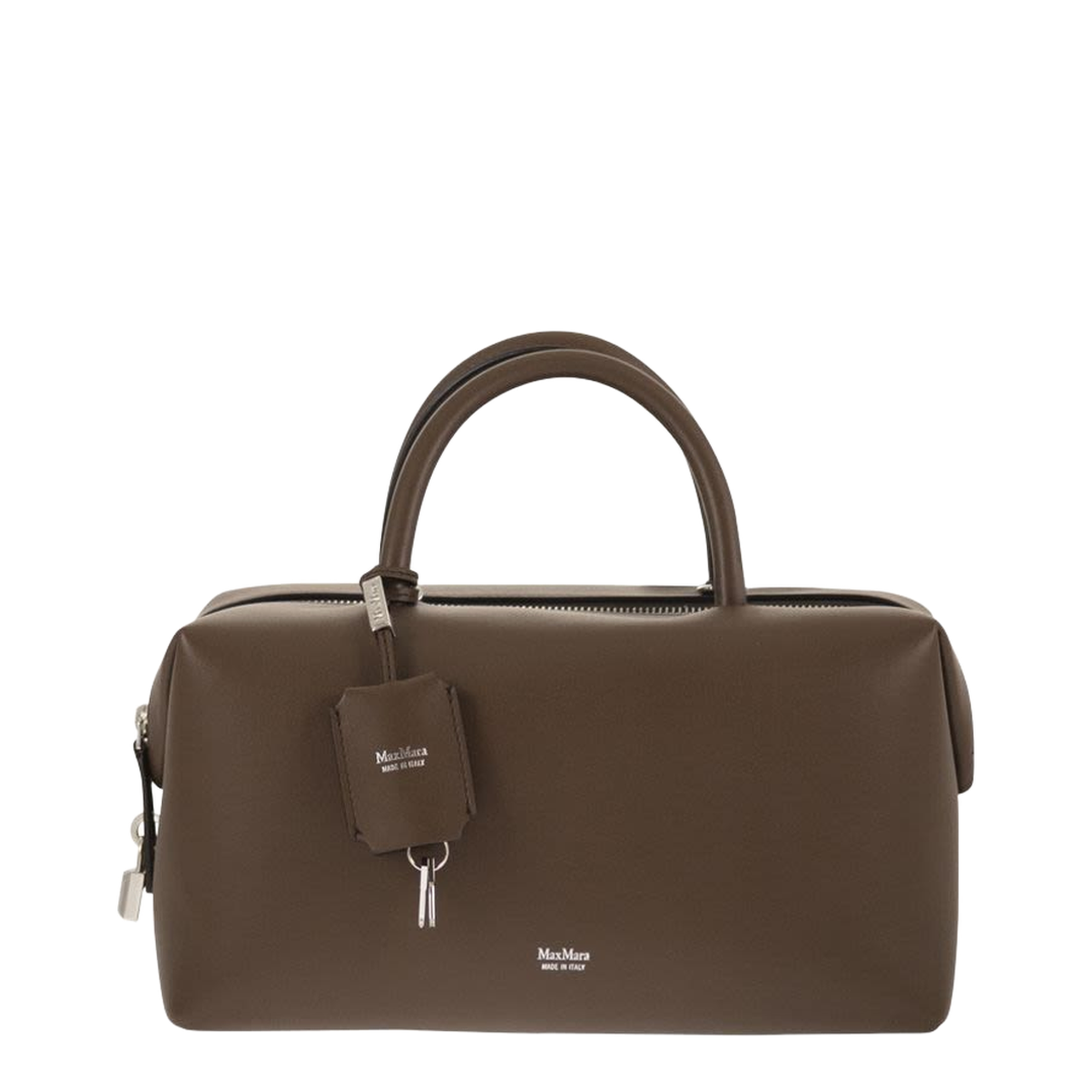 Holdall Medium Calfskin Satchel Bag - Beige - Image 1