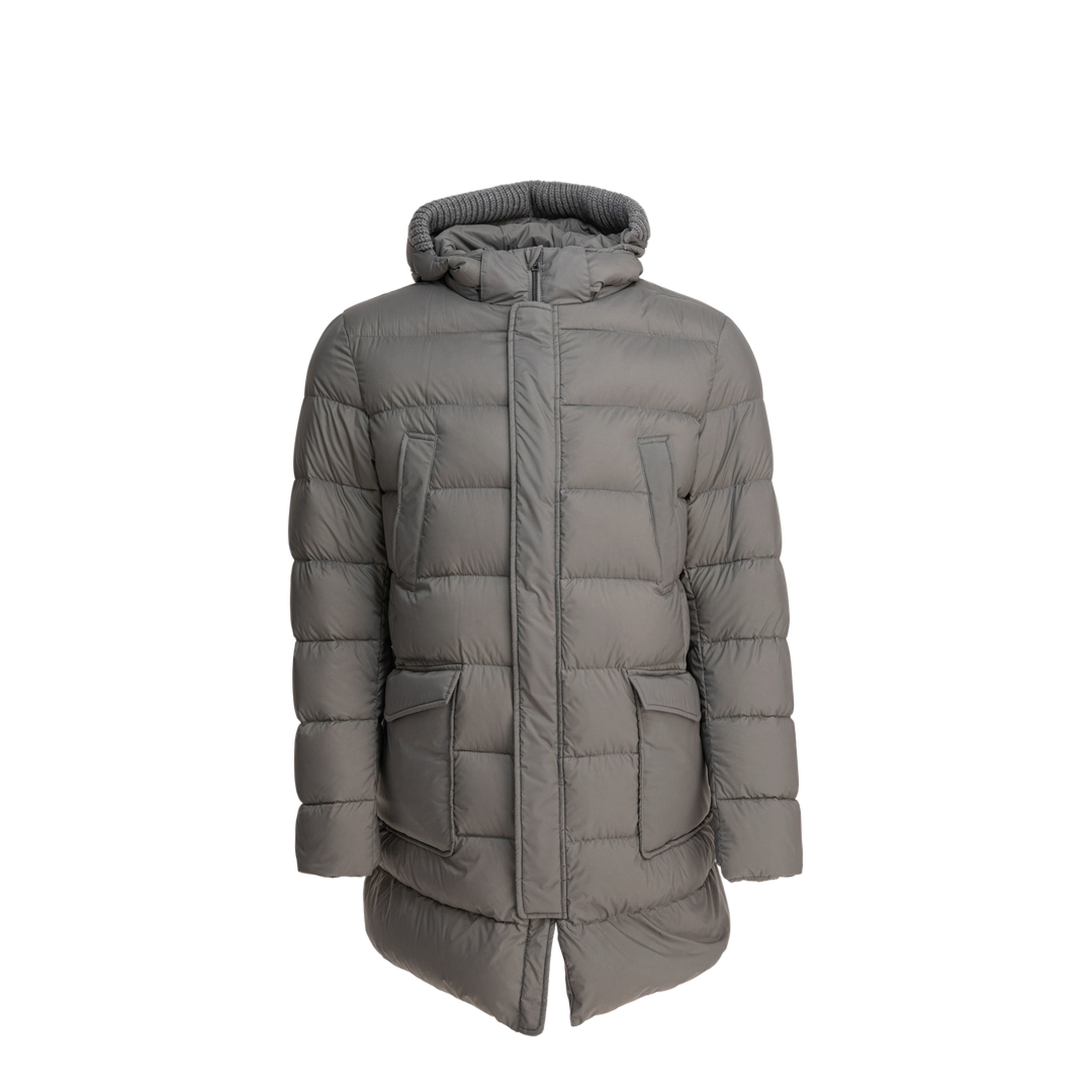 Long Down Jacket With Hood - Image 1
