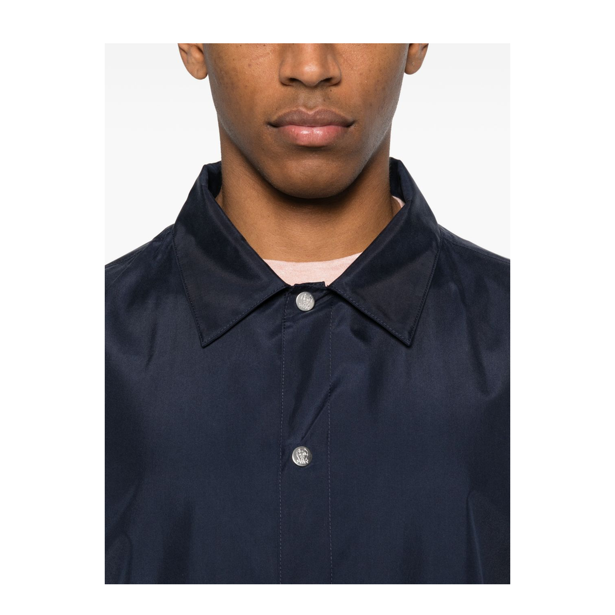 Buttoned Silk Jacket Blue - Image 2