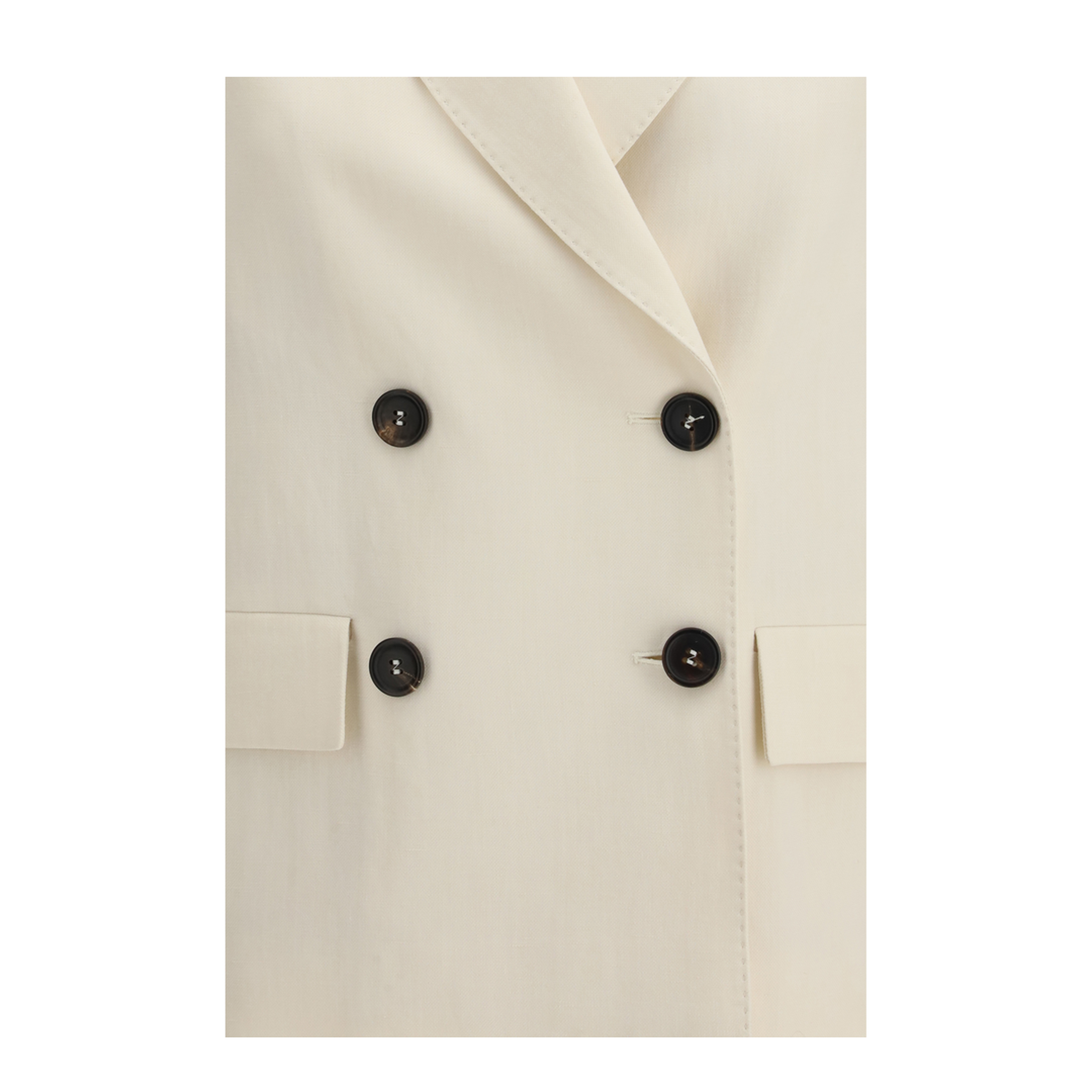 Fluid Twill Jacket in Viscose and Linen with Monile - Image 3