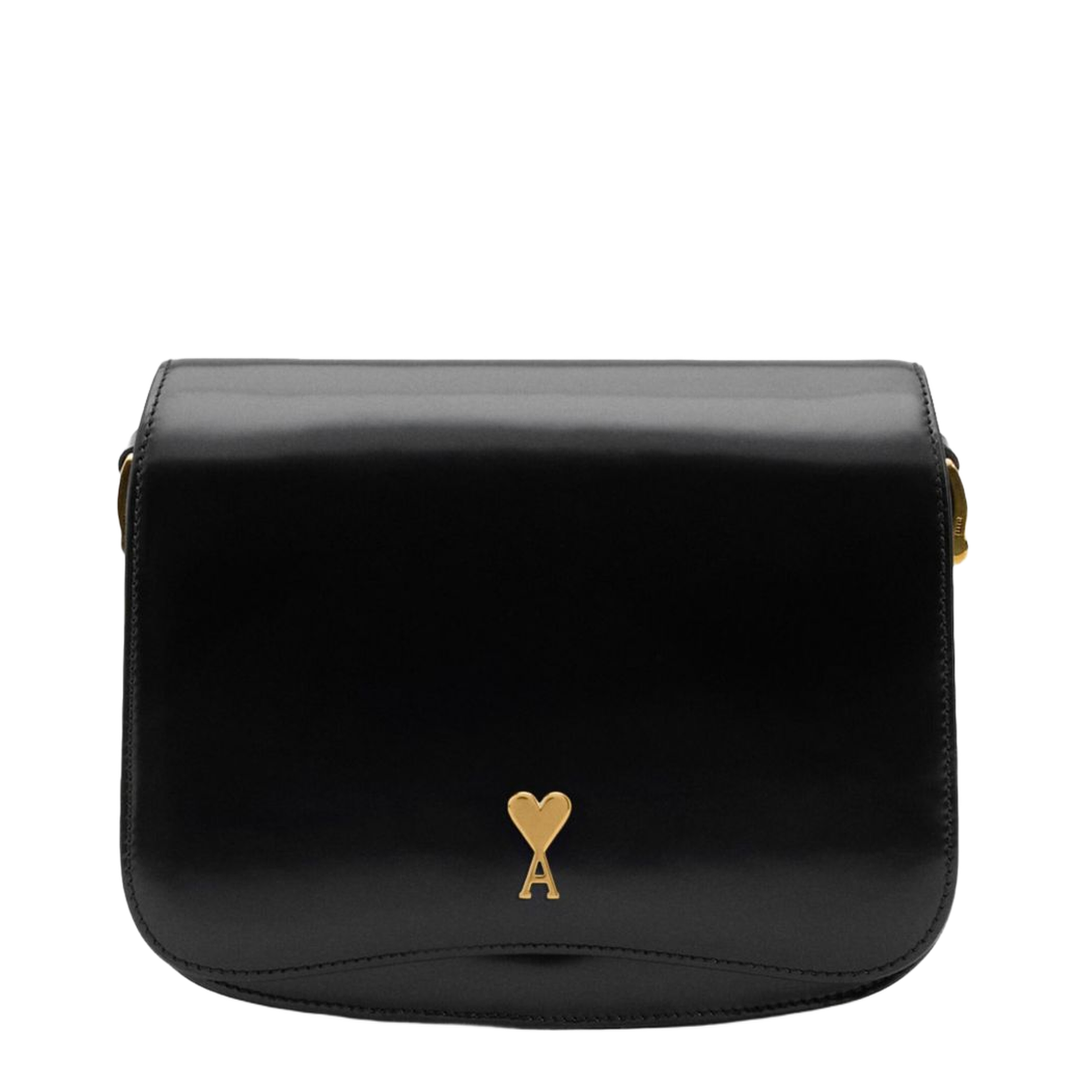Black Glazed Leather Bag - Image 1
