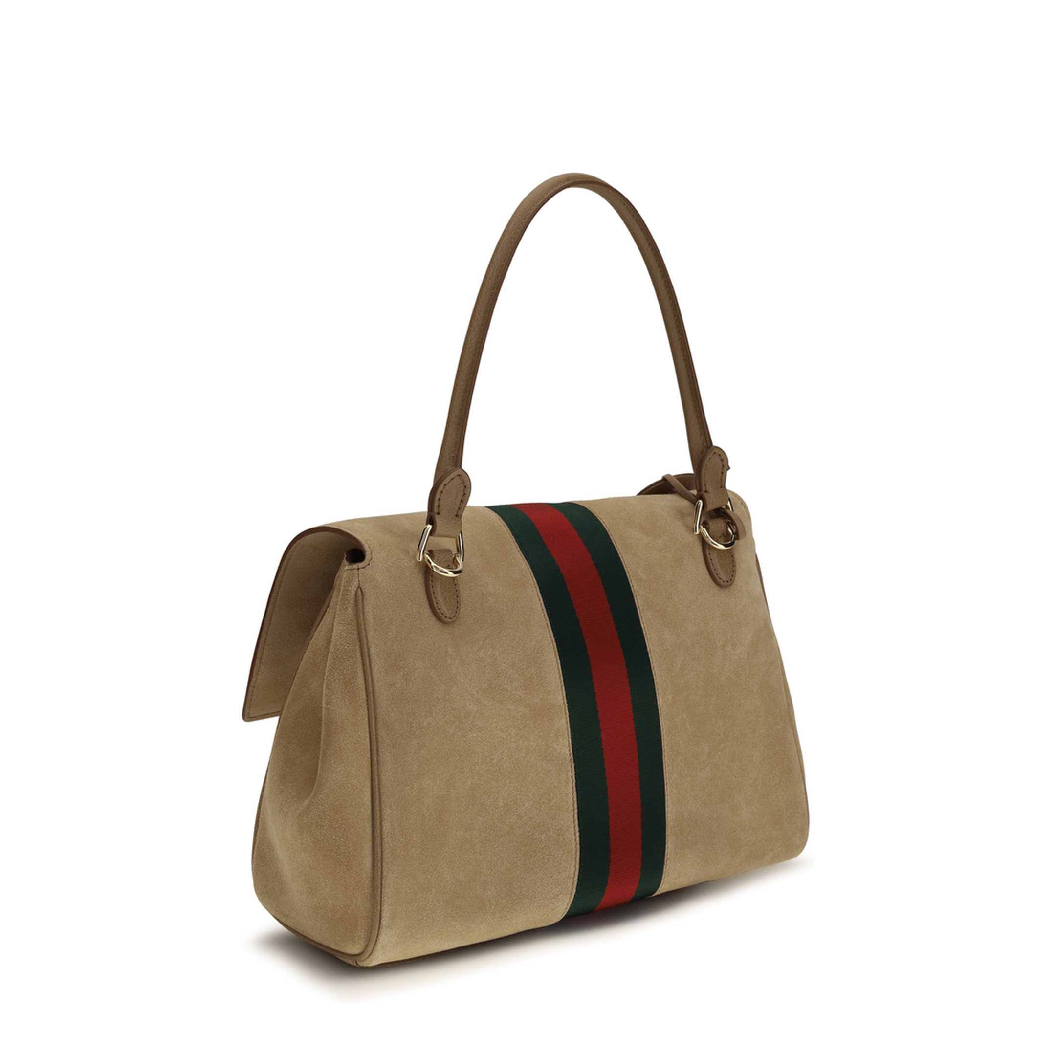 Paparazzo Medium Suede Top Handle Bag - Sand Suede - Image 3