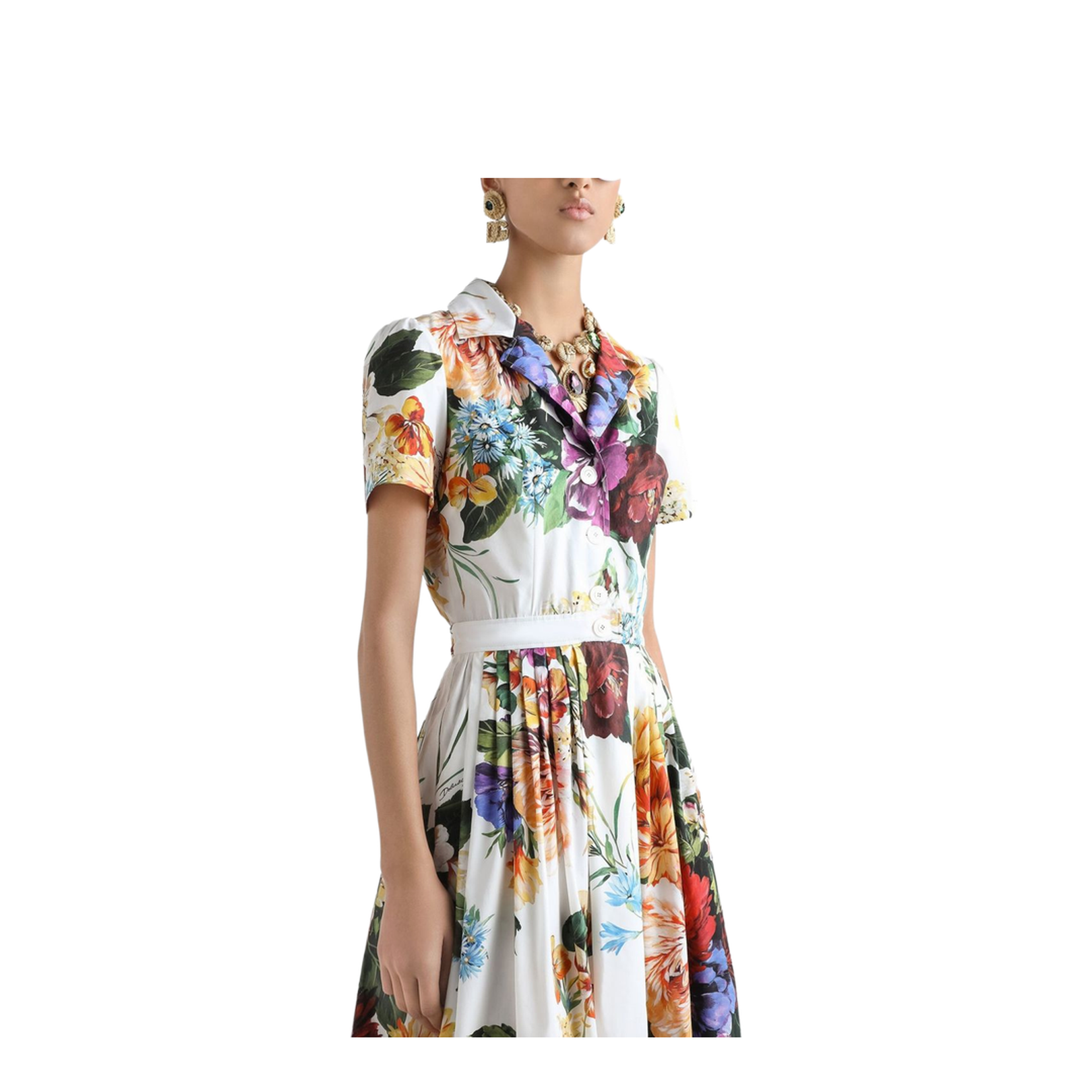 Floral Print Poplin Dress - Image 4