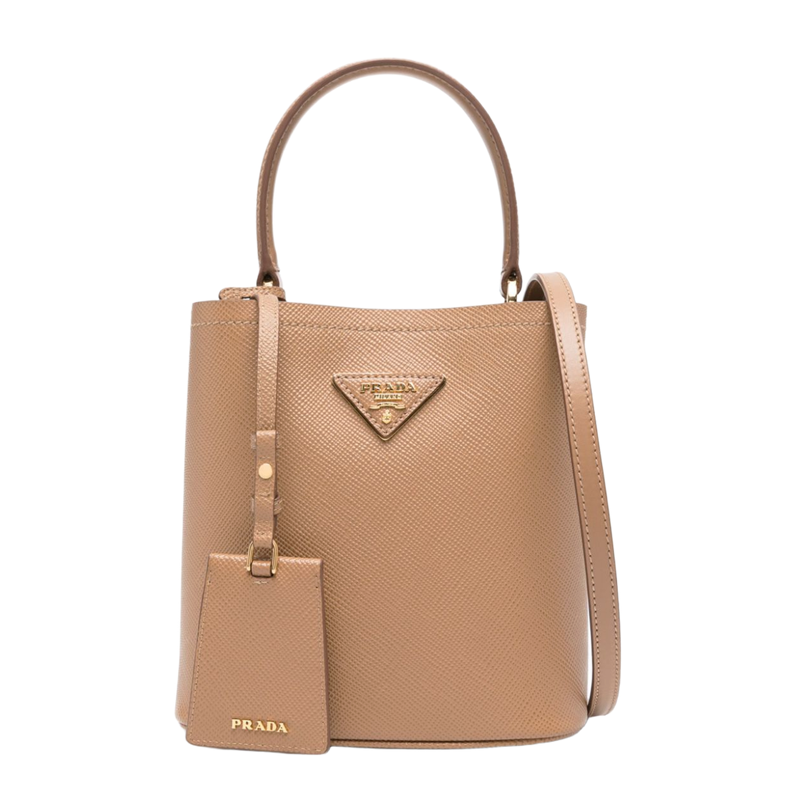 Panier Small Saffiano Leather Tote Bag - Caramel - Image 1