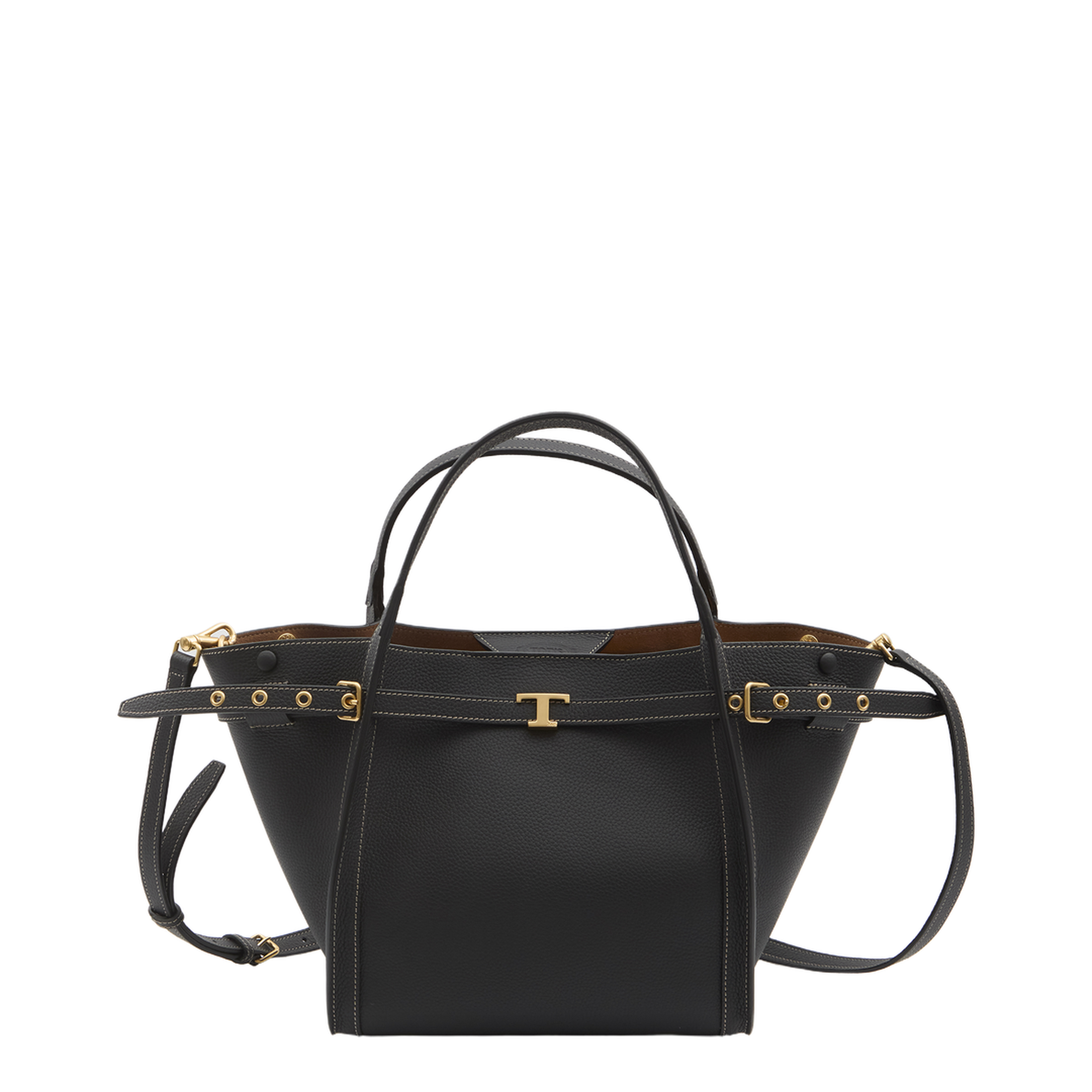 Small Calfskin Shopping Bag - Black - Image 1