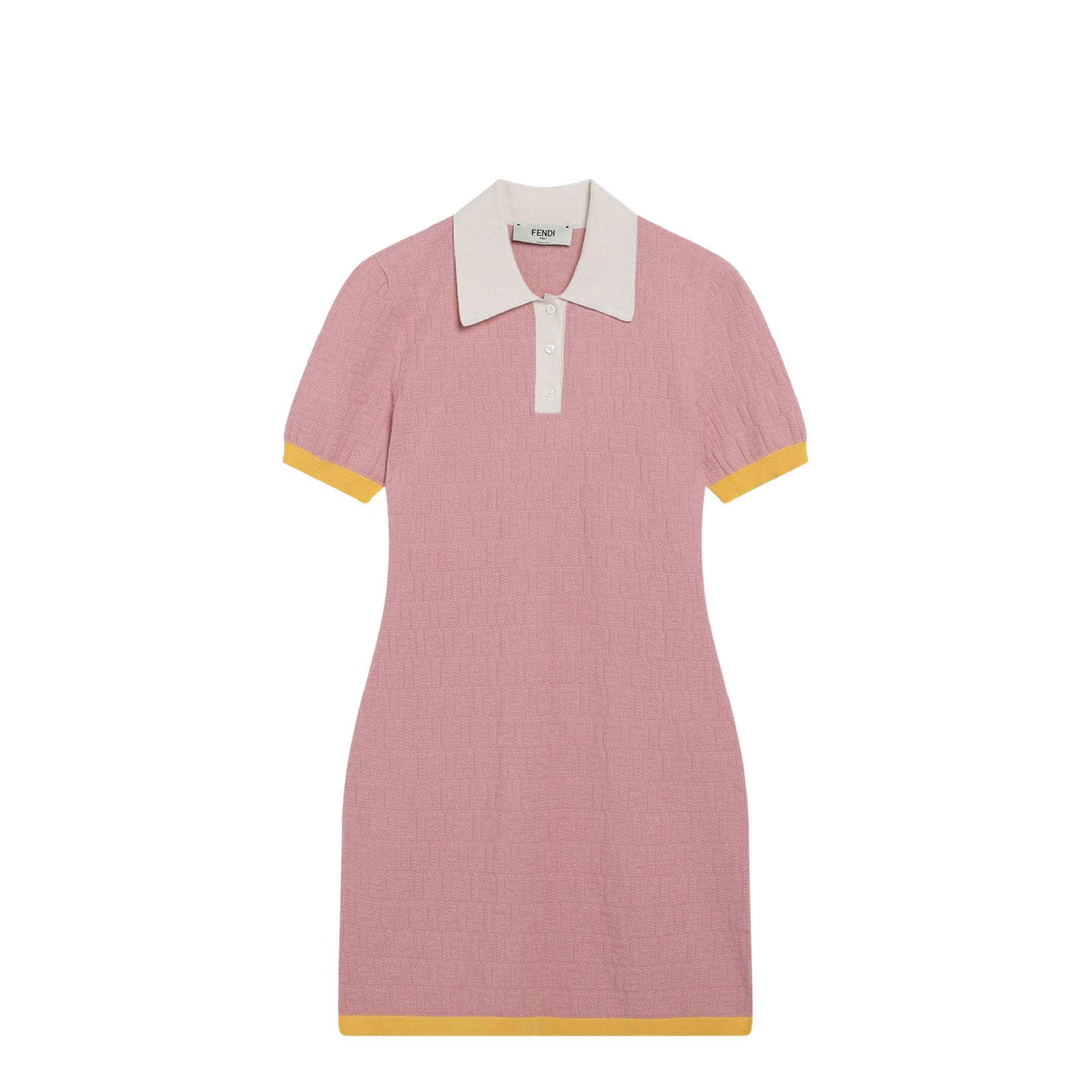 Pink Polo Dress with FF Jacquard - Image 1