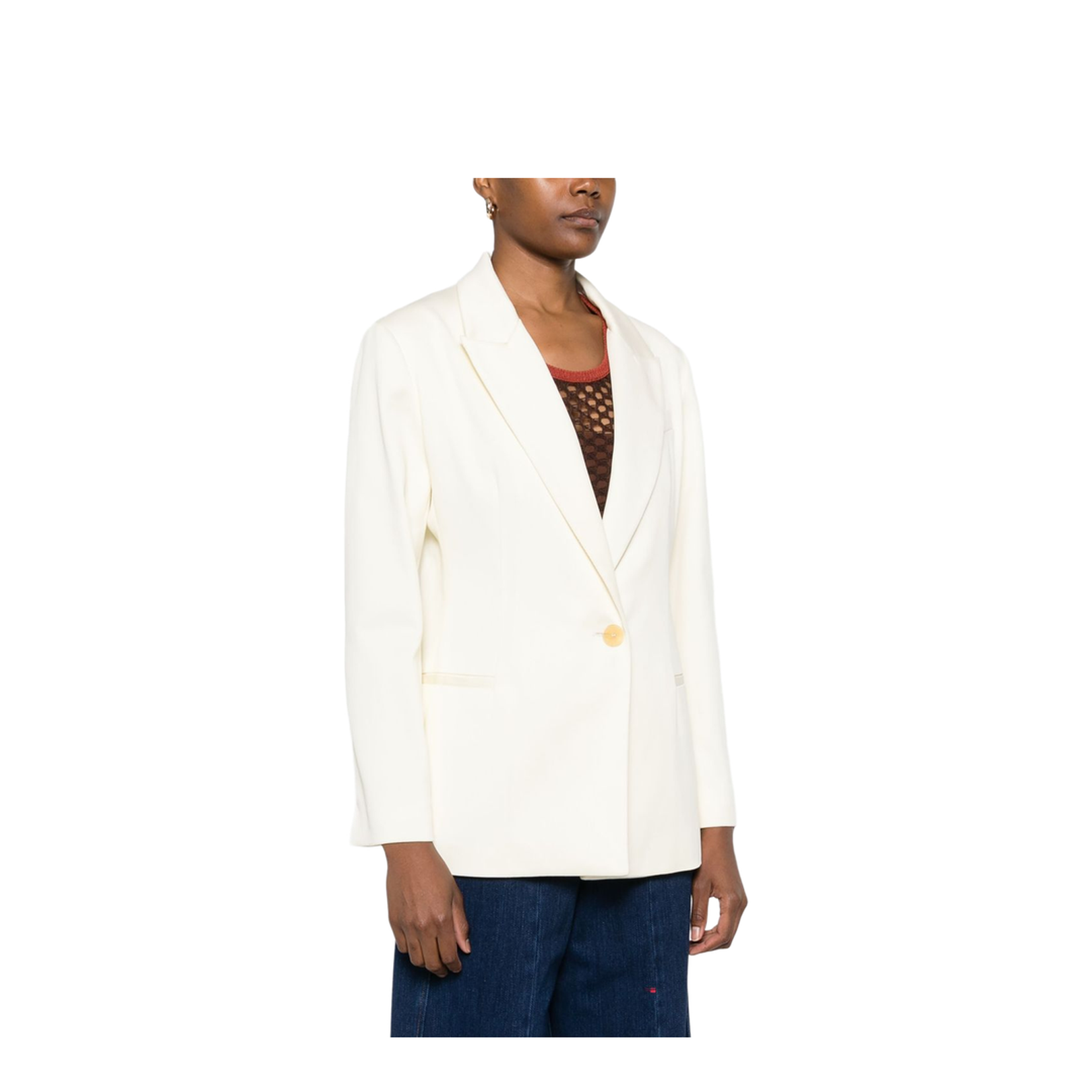 Cotton Single-Breasted Blazer Jacket - Image 3