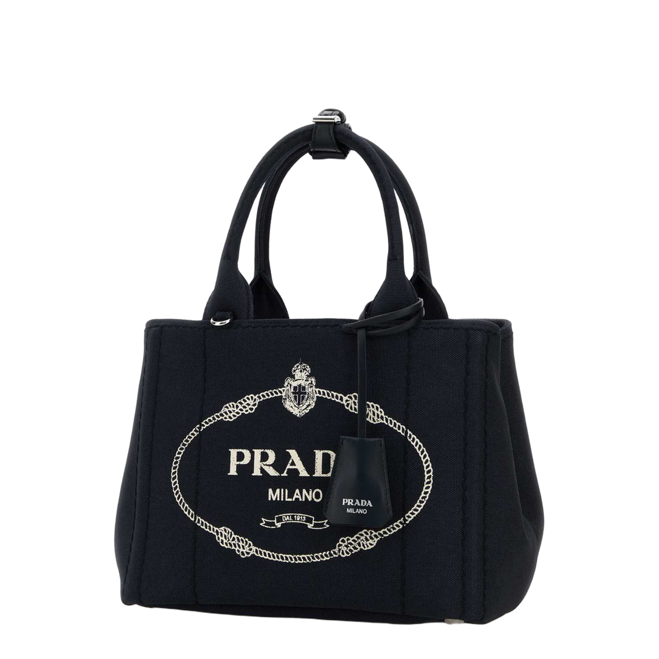 Dark Blue Canvas Small Jardinière Handbag - Image 2