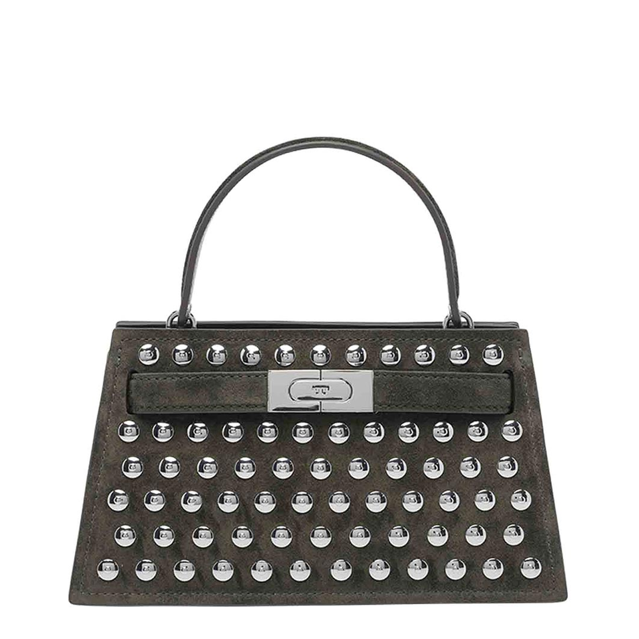 Lee Radziwill Mini Suede Tote Bag - Dark Olive Green - Image 1