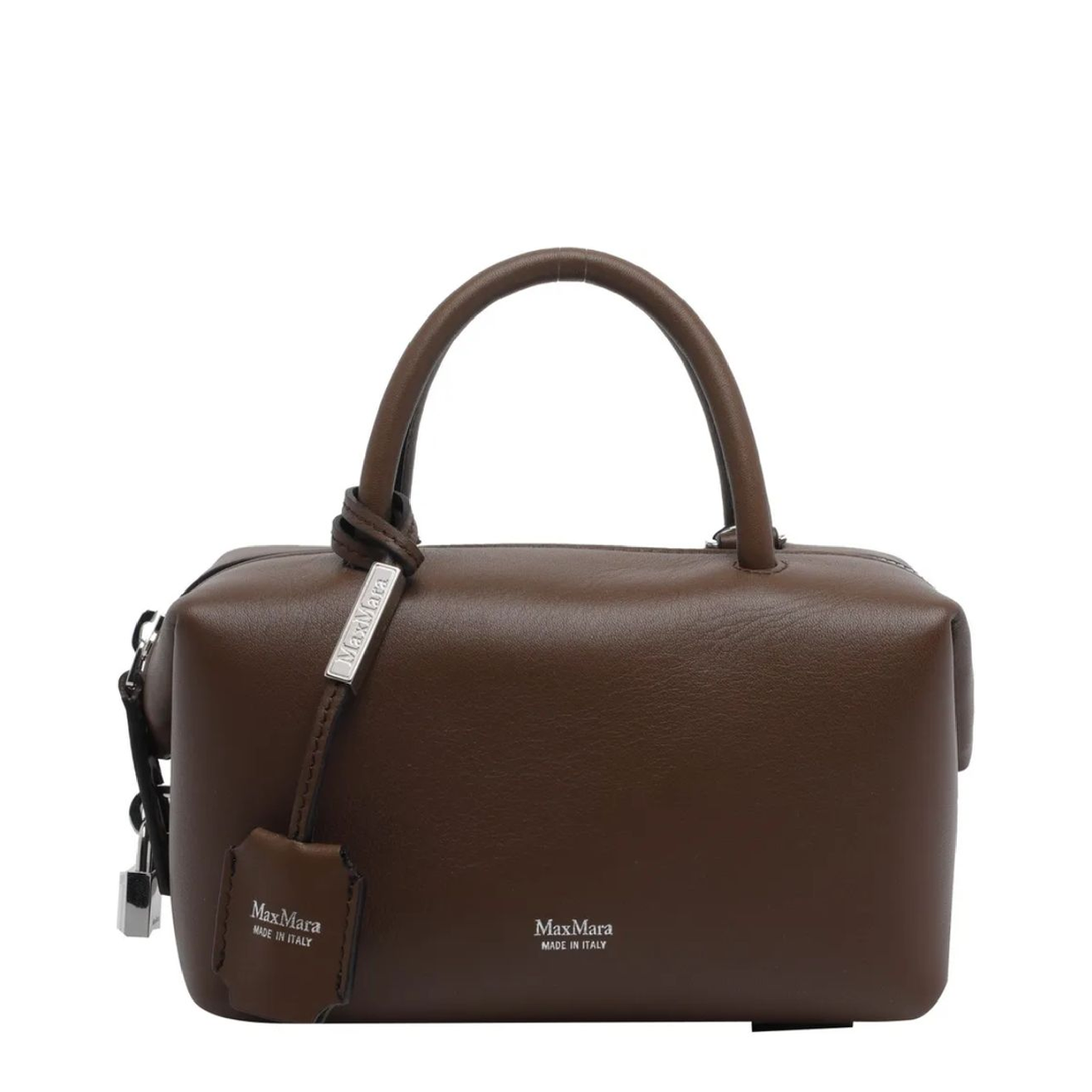 Holdalls Small Calfskin Satchel - Dark Brown - Image 4