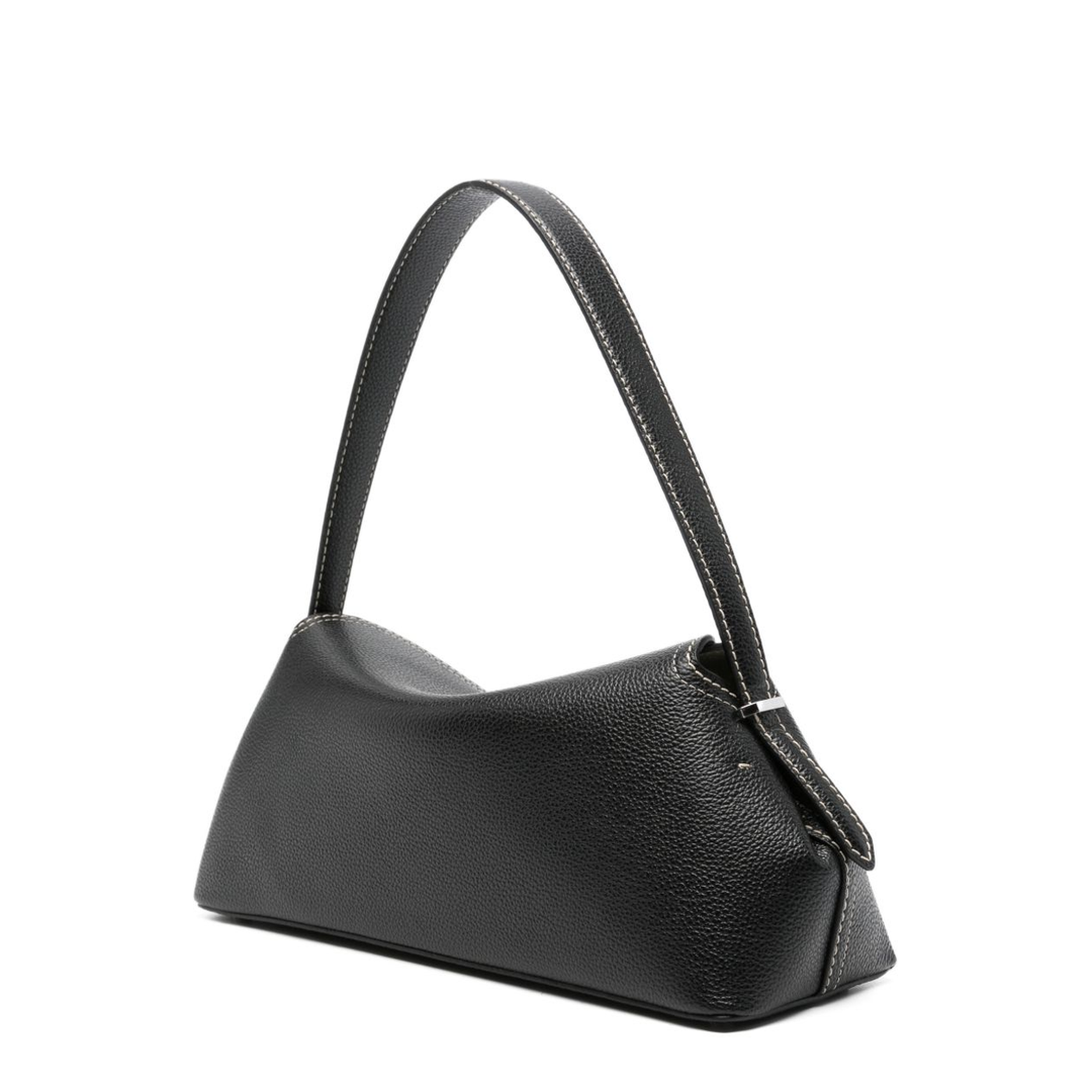 T-Lock Grained Leather Shoulder Bag - Black - Image 2