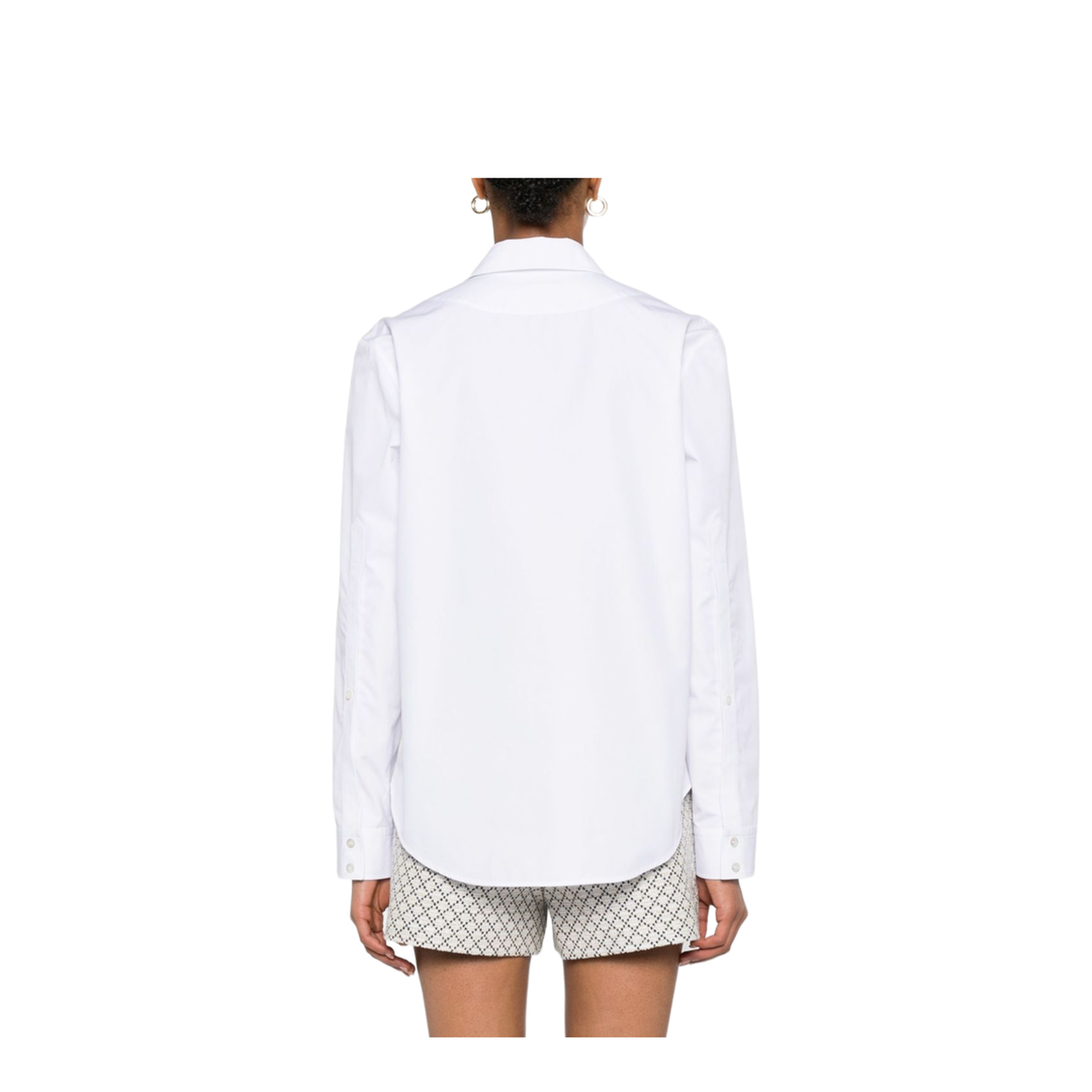 Cotton Poplin Shirt with Horsebit in White - Image 2